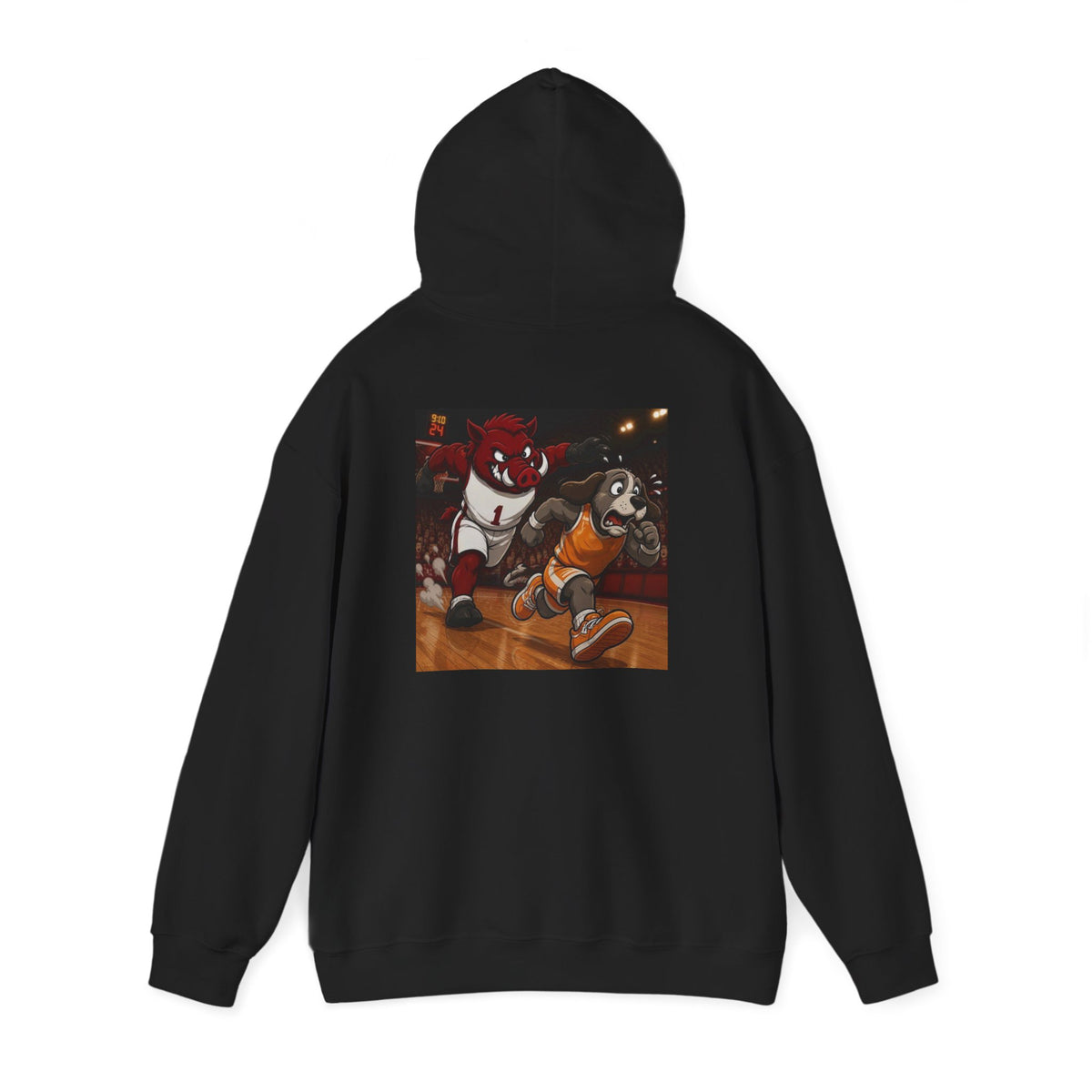 Arkansas Hoodie with Tennessee Mascot Basketball Graphic