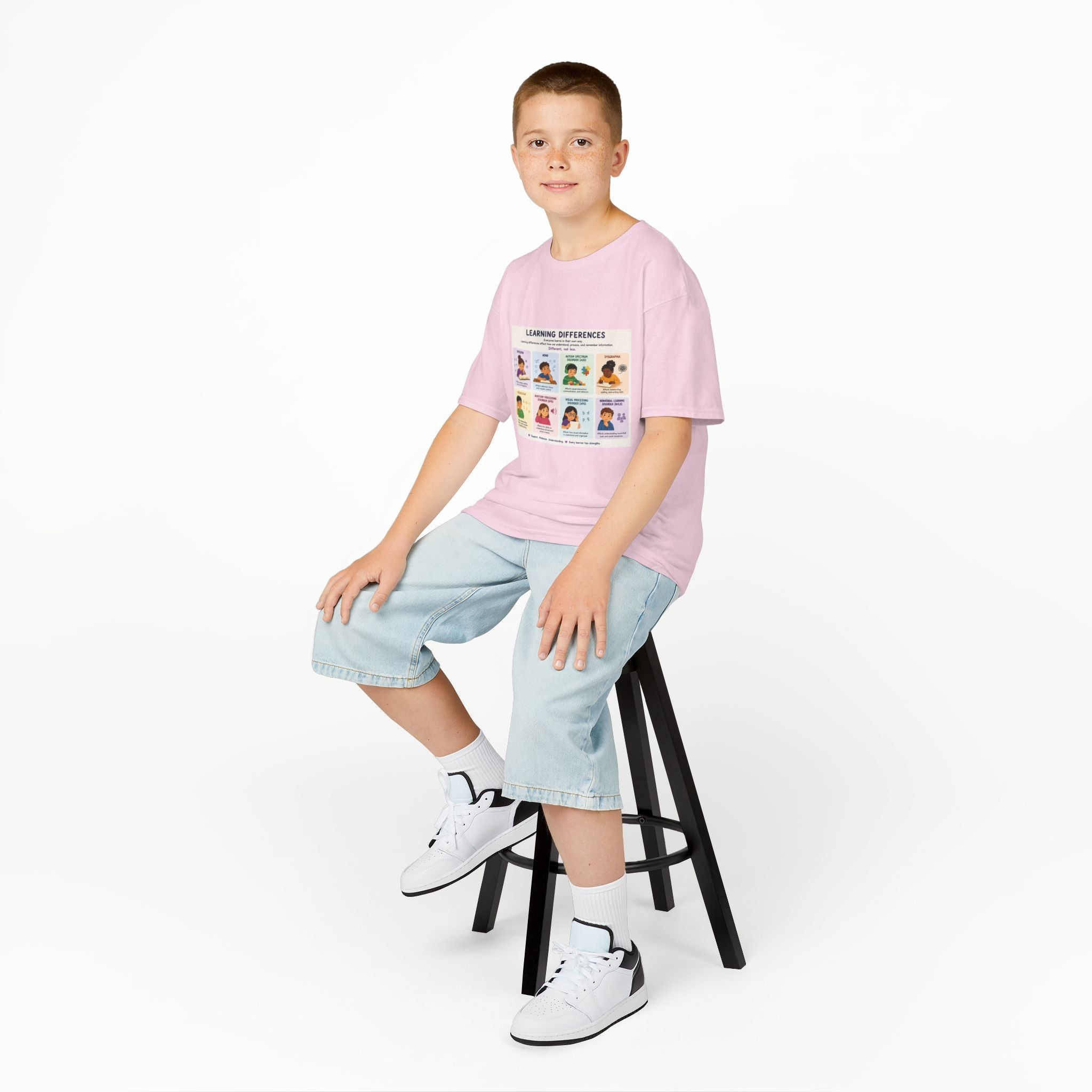 Kids Tee — 'Learning Differences' Educational Chart Graphic