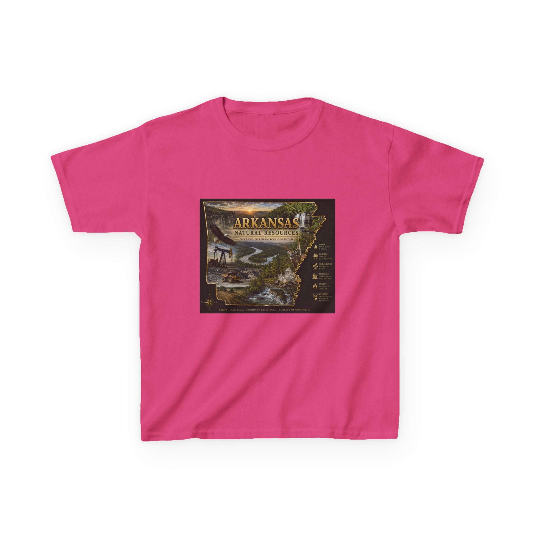 Arkansas State Retro Map Kids T-Shirt — Vintage Travel Scenic Tee