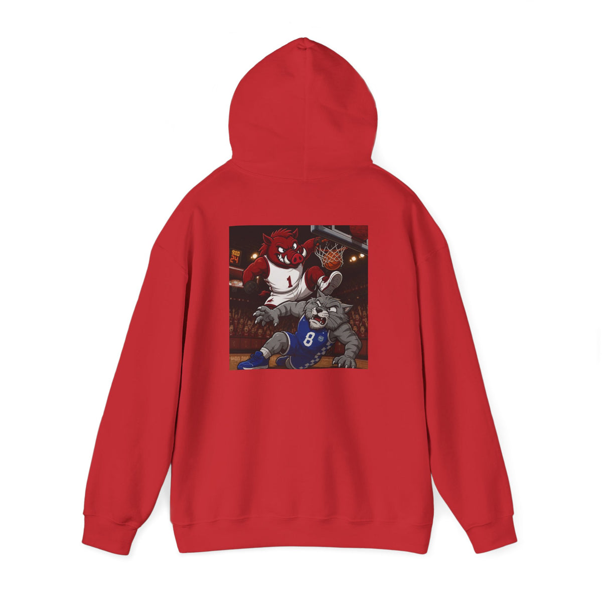 Arkansas Razorbacks State Outline Hoodie — College Mascot Basketball Back Print