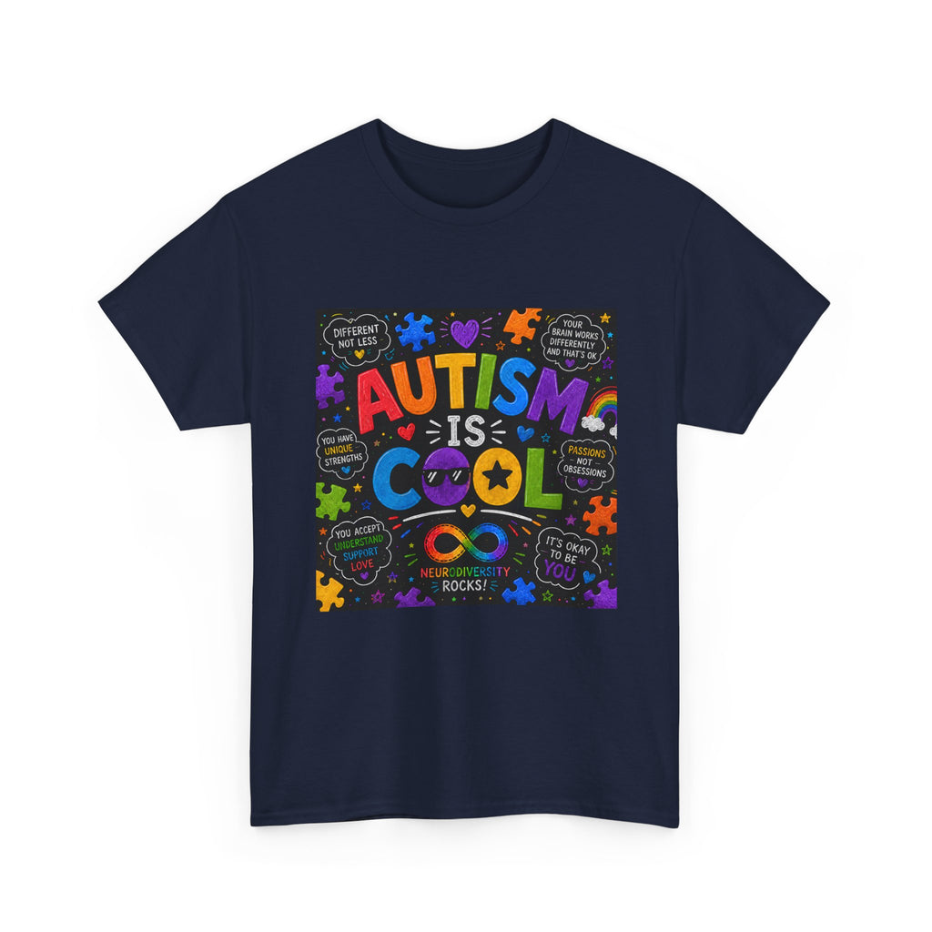 Autism Is Cool Tee — Colorful Puzzle-Heart Awareness T-Shirt