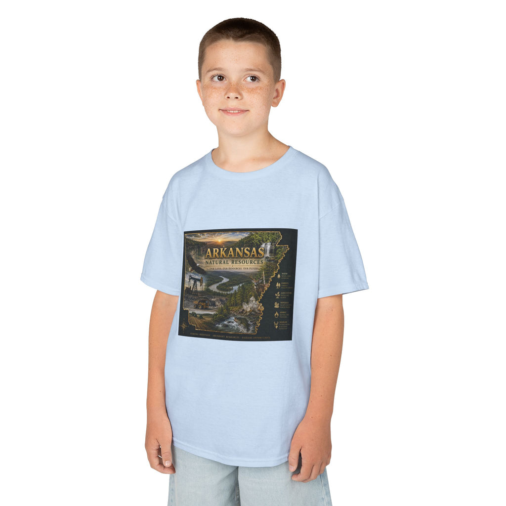 Arkansas State Retro Map Kids T-Shirt — Vintage Travel Scenic Tee