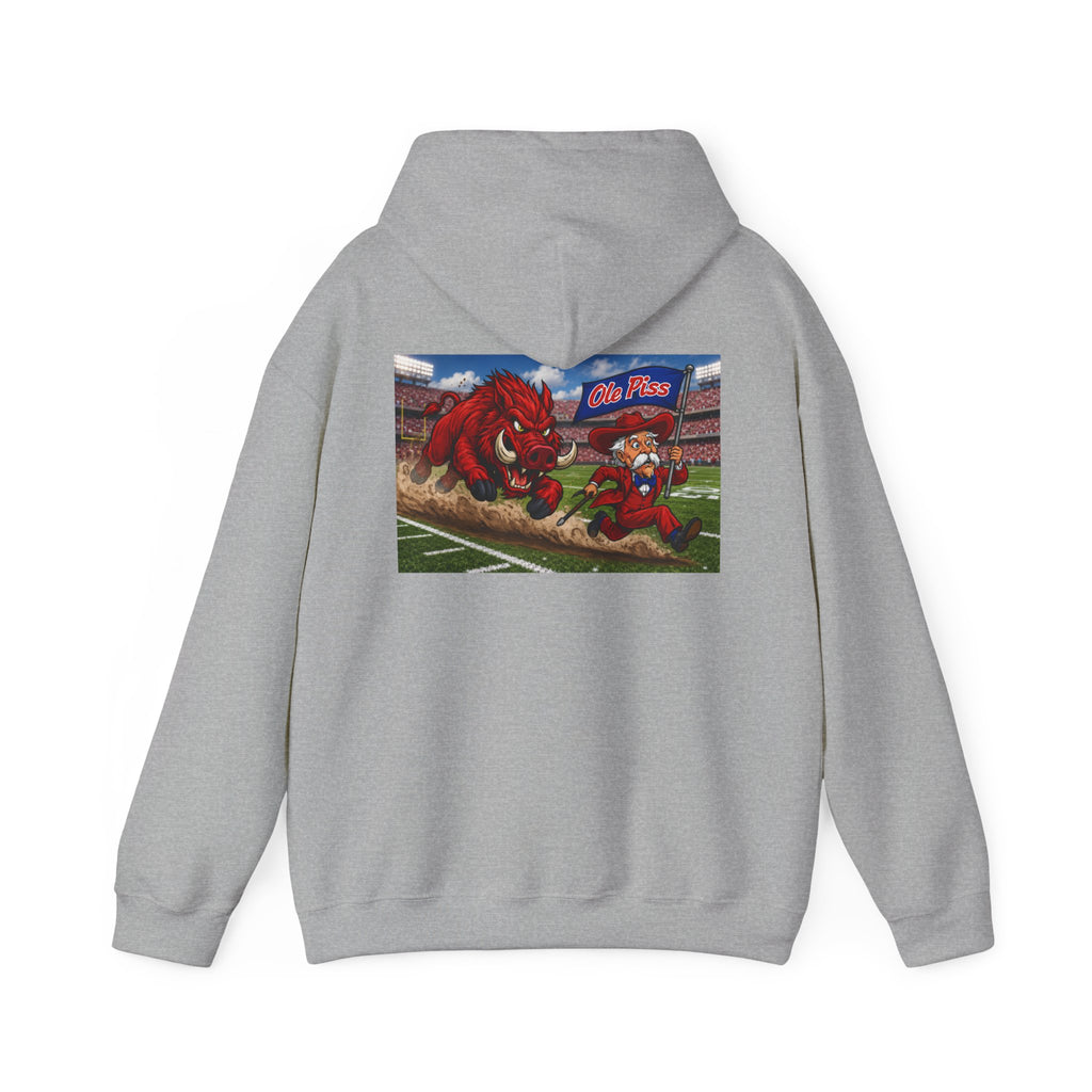 Arkansas Razorbacks Hoodie – Retro State Outline & Mascot Football Pullover