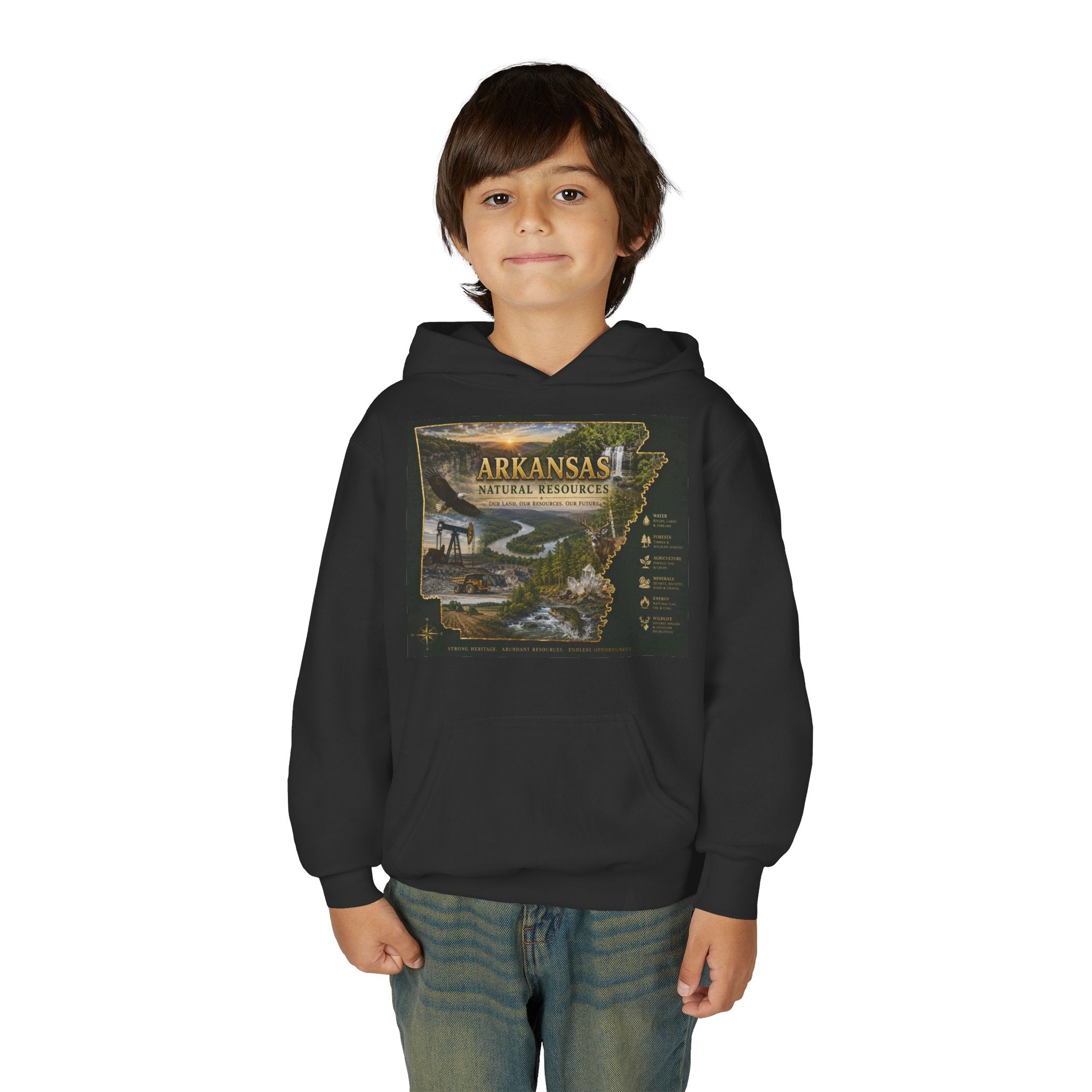 Arkansas Landscape Nature Youth Hoodie — Scenic Rivers State Parks Sweatshirt