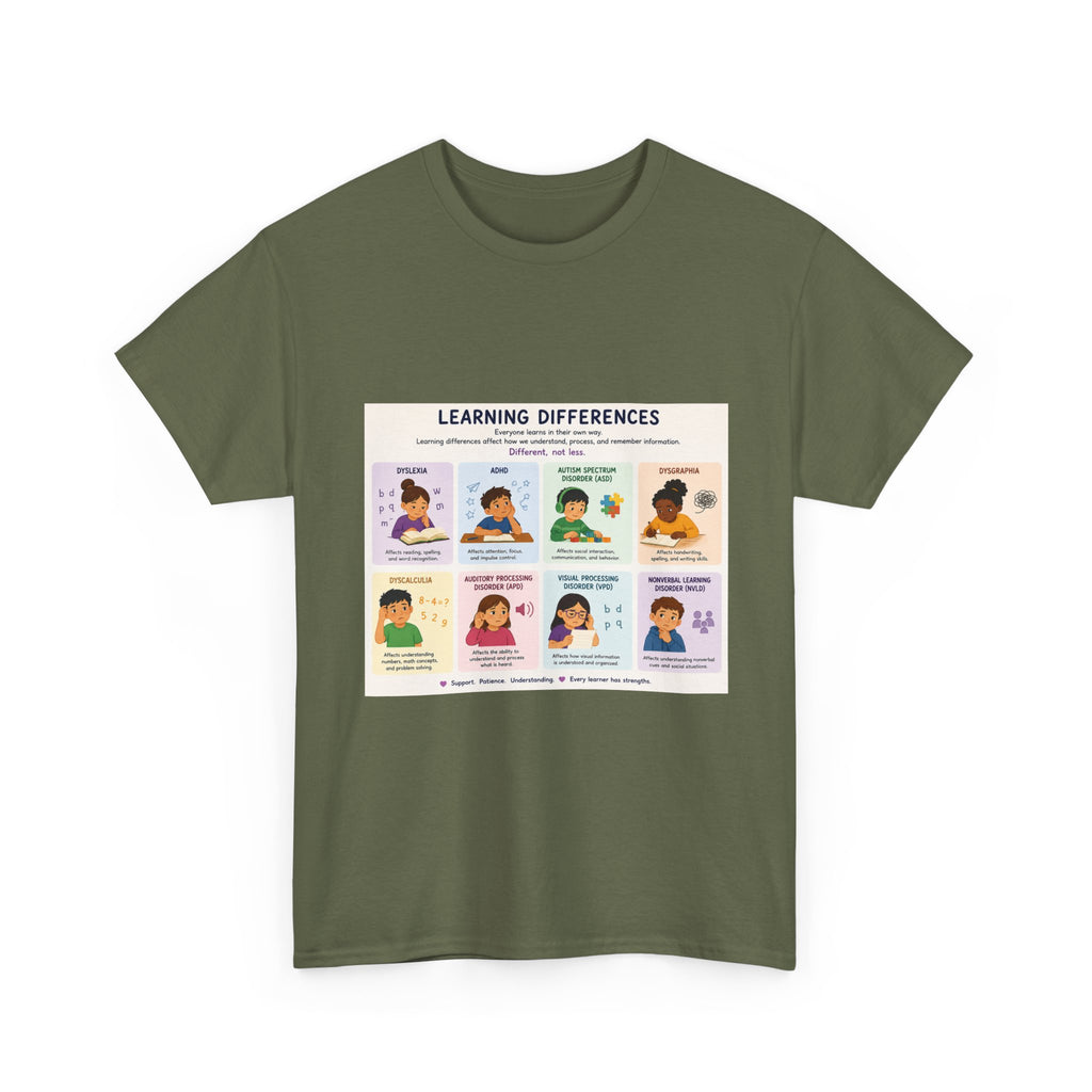 Learning Differences T-Shirt — Neurodiversity Awareness Tee (with Illustrations)