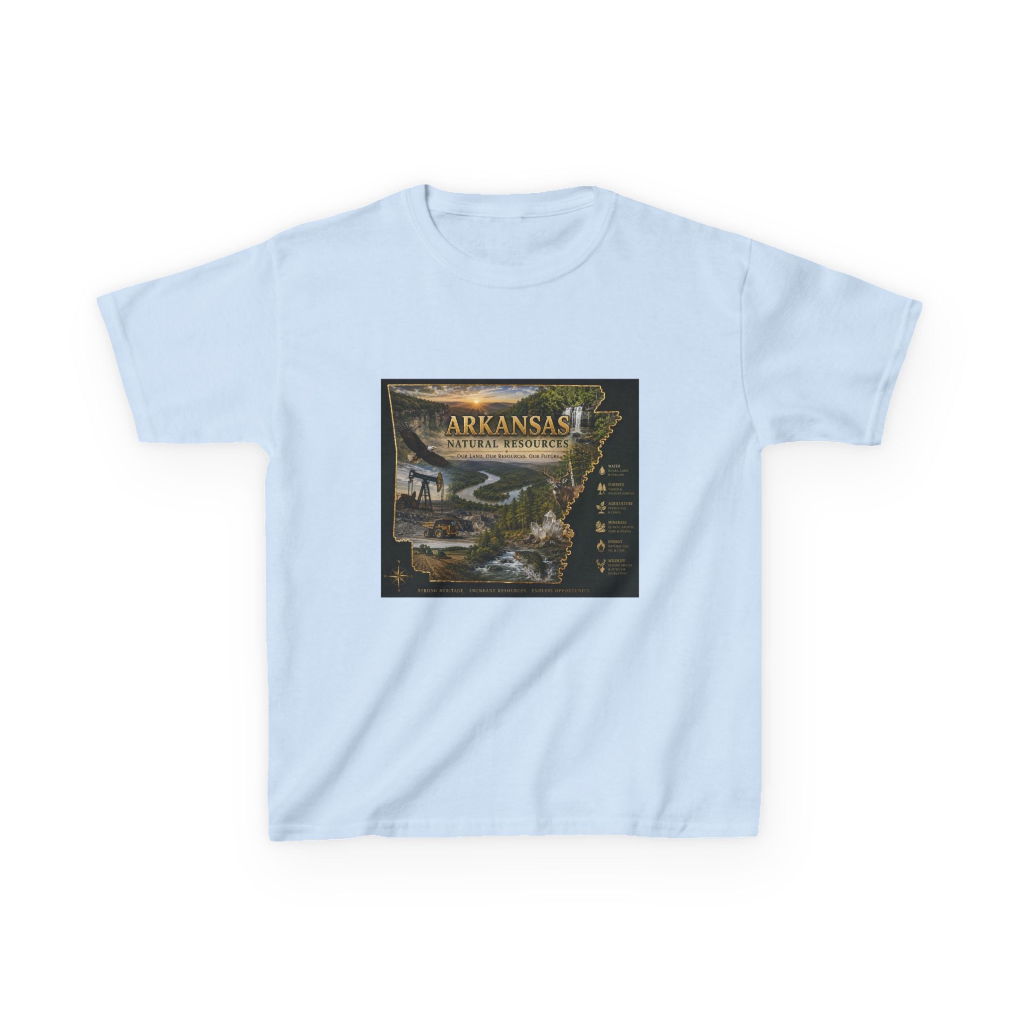 Arkansas State Retro Map Kids T-Shirt — Vintage Travel Scenic Tee