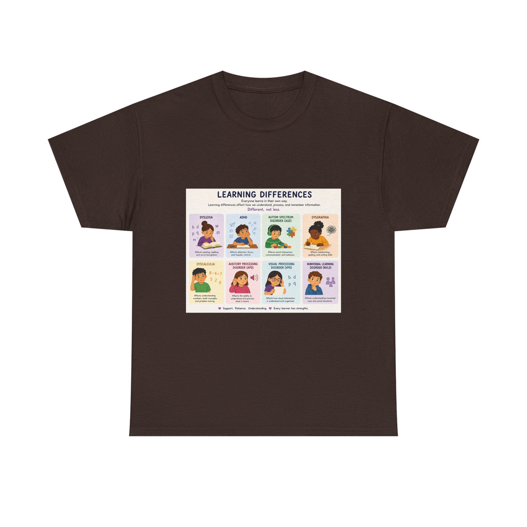 Learning Differences T-Shirt — Neurodiversity Awareness Tee (with Illustrations)
