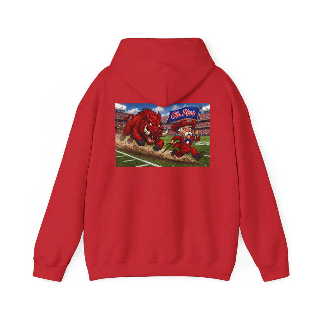 Arkansas Razorbacks Hoodie – Retro State Outline & Mascot Football Pullover