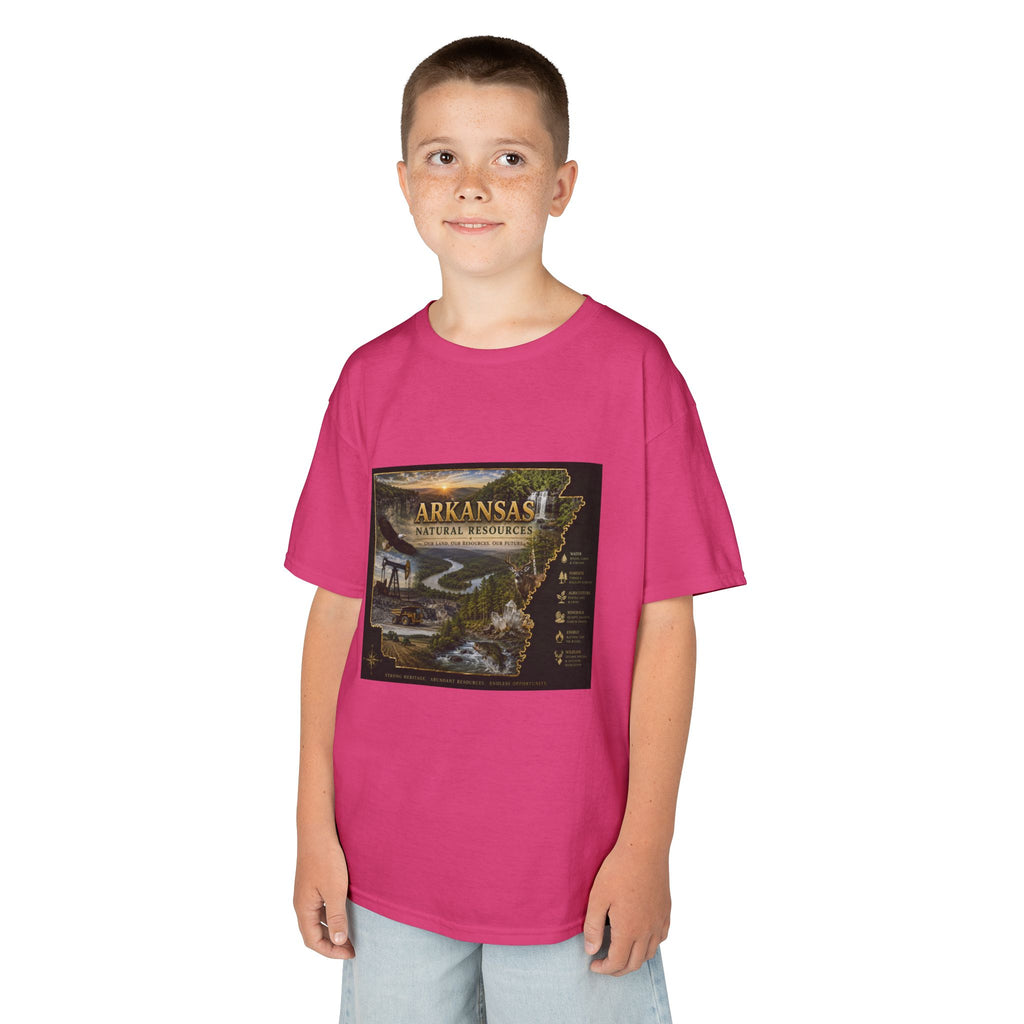Arkansas State Retro Map Kids T-Shirt — Vintage Travel Scenic Tee
