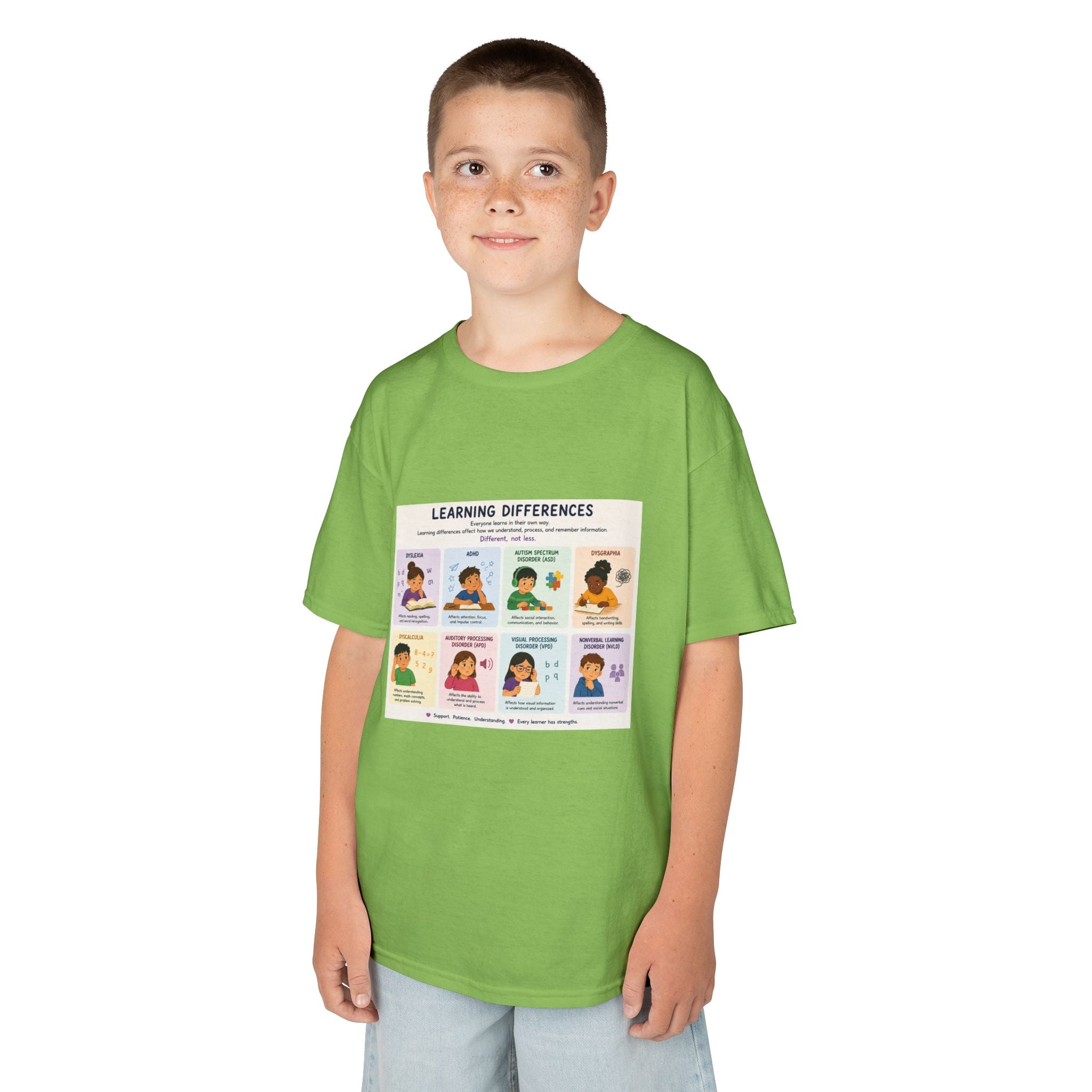 Kids Tee — 'Learning Differences' Educational Chart Graphic