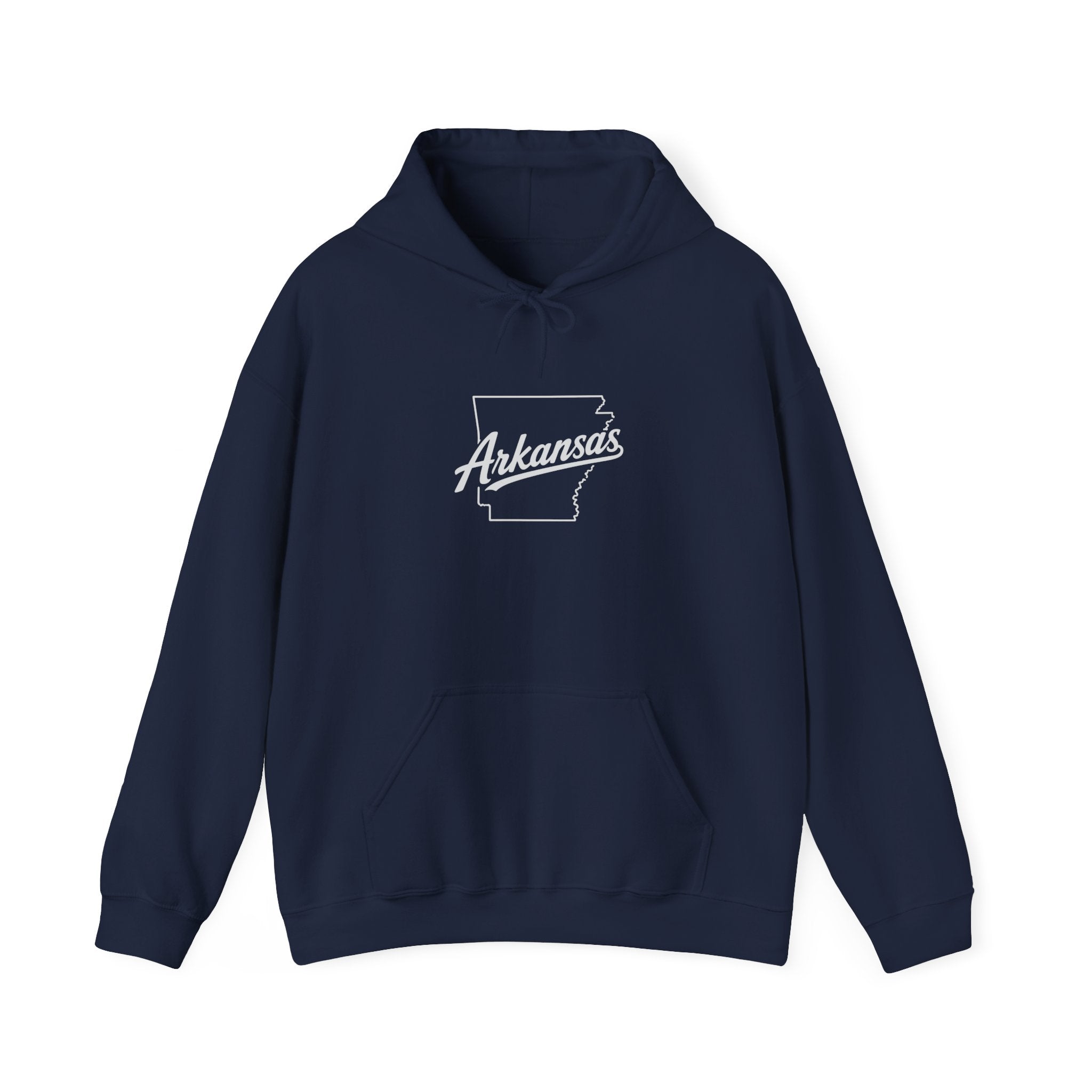 Arkansas Script State Outline Hoodie - Retro State Pride Pullover