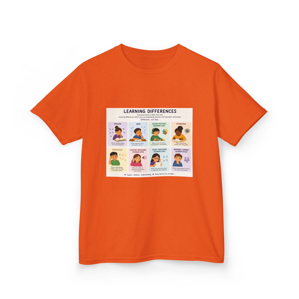Kids Tee — 'Learning Differences' Educational Chart Graphic