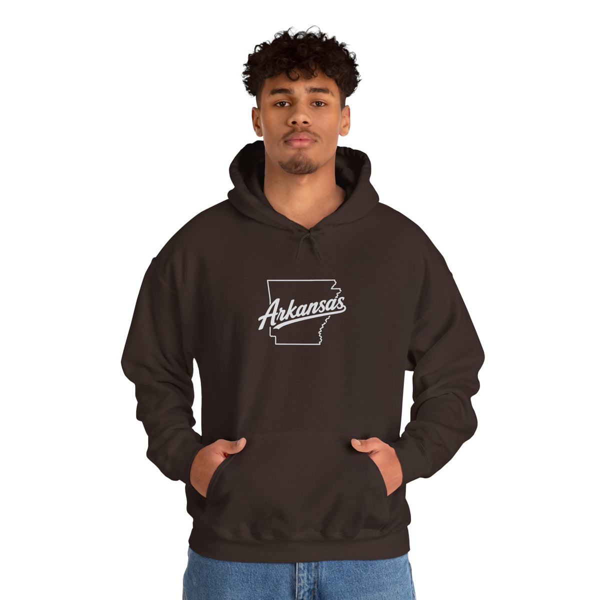 Arkansas Razorbacks State Outline Hoodie — College Mascot Basketball Back Print