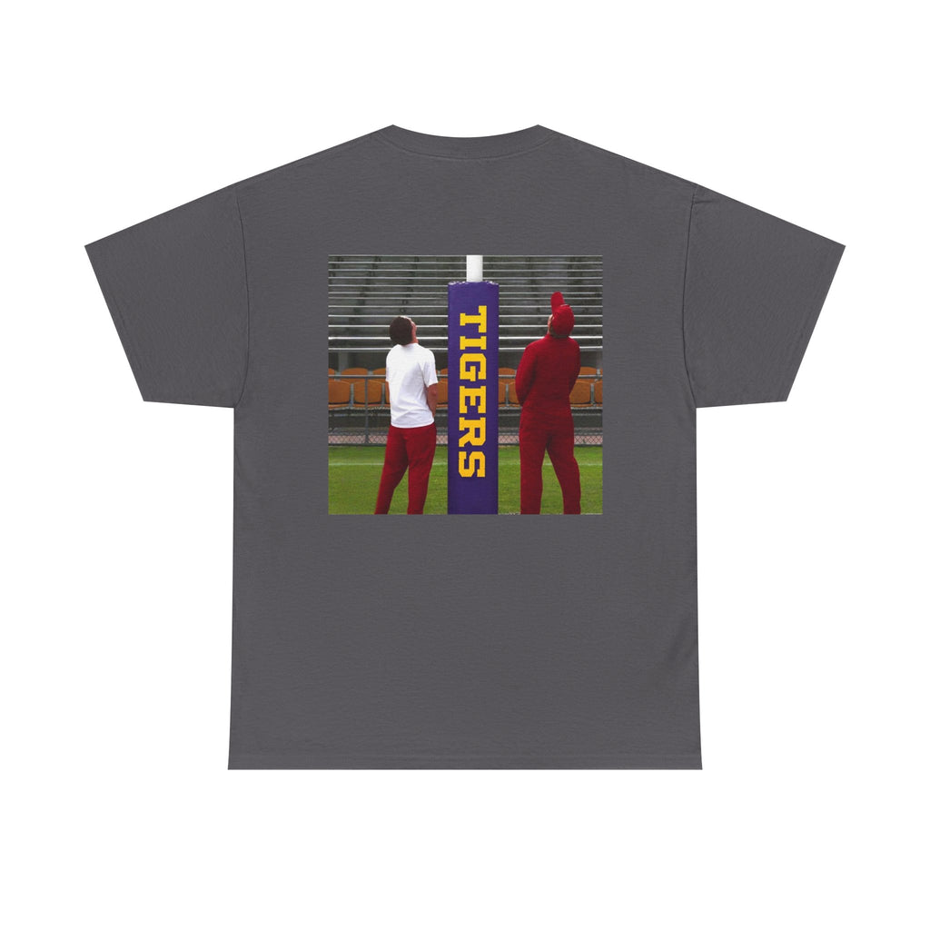 Arkansas Tigers Graphic Tee — State Script Front with ' Pissing on TIGERS' Back Photo Print