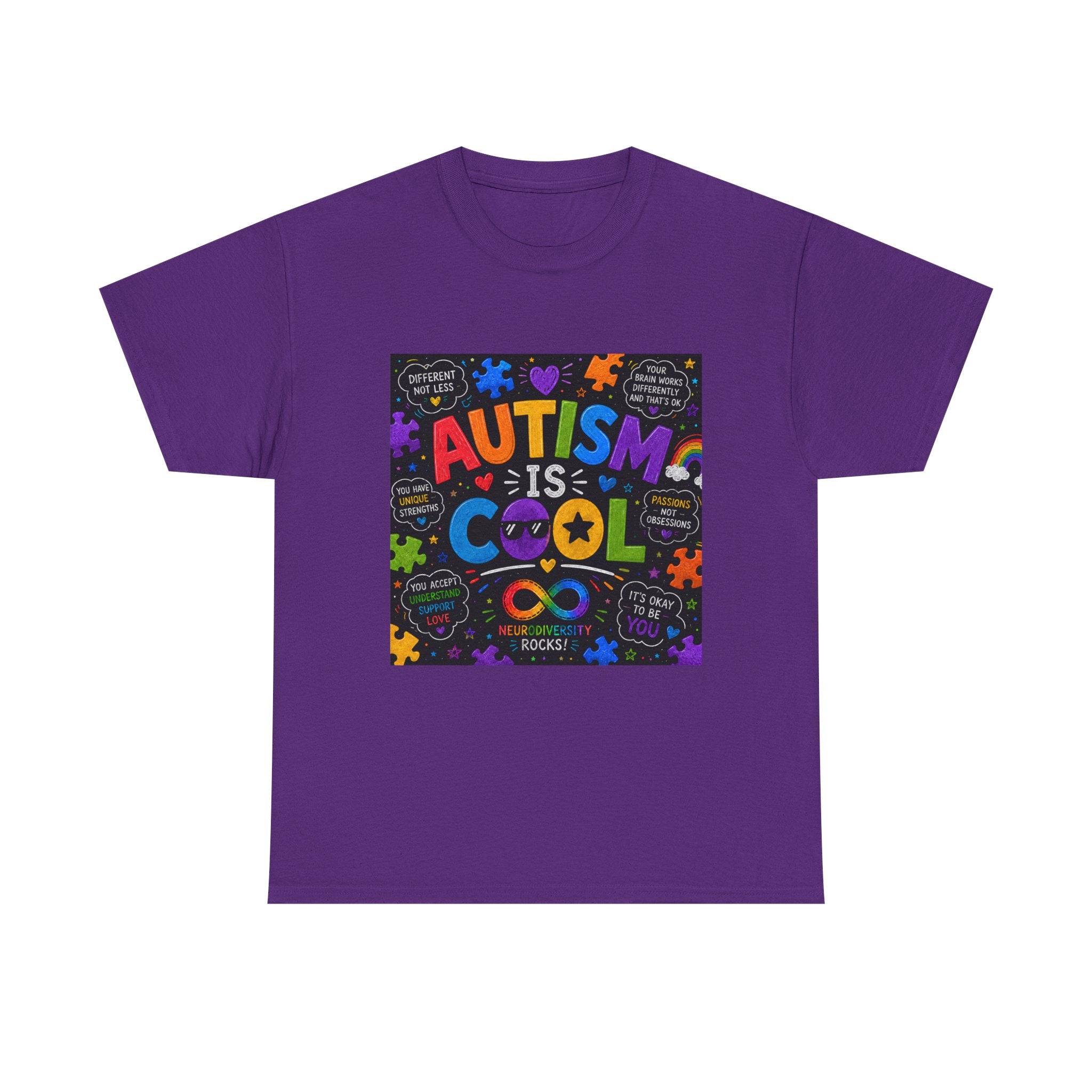 Autism Is Cool Tee — Colorful Puzzle-Heart Awareness T-Shirt