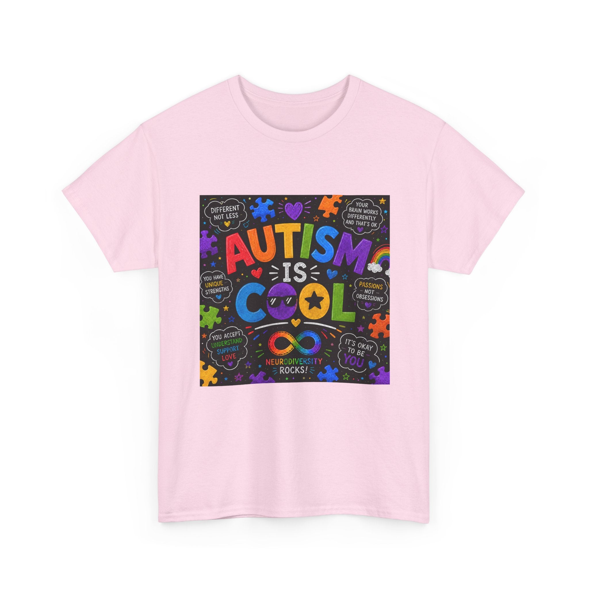 Autism Is Cool Tee — Colorful Puzzle-Heart Awareness T-Shirt