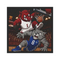 Basketball Mascot Car Magnet — Razorback Dunk vs Wildcat Design