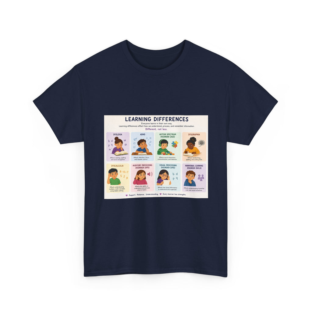 Learning Differences T-Shirt — Neurodiversity Awareness Tee (with Illustrations)