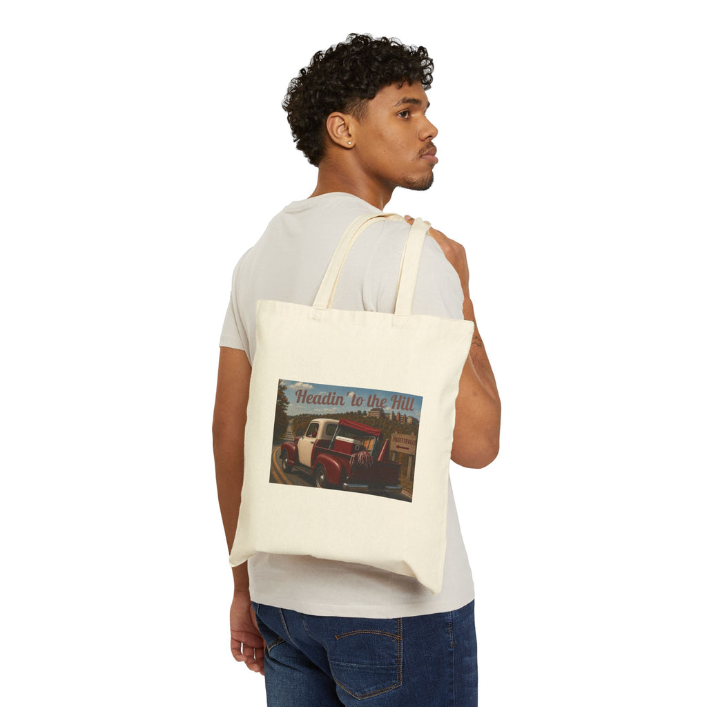 Tote Bag — Retro 'Headin' to the Hill' Vintage Truck Canvas Tote