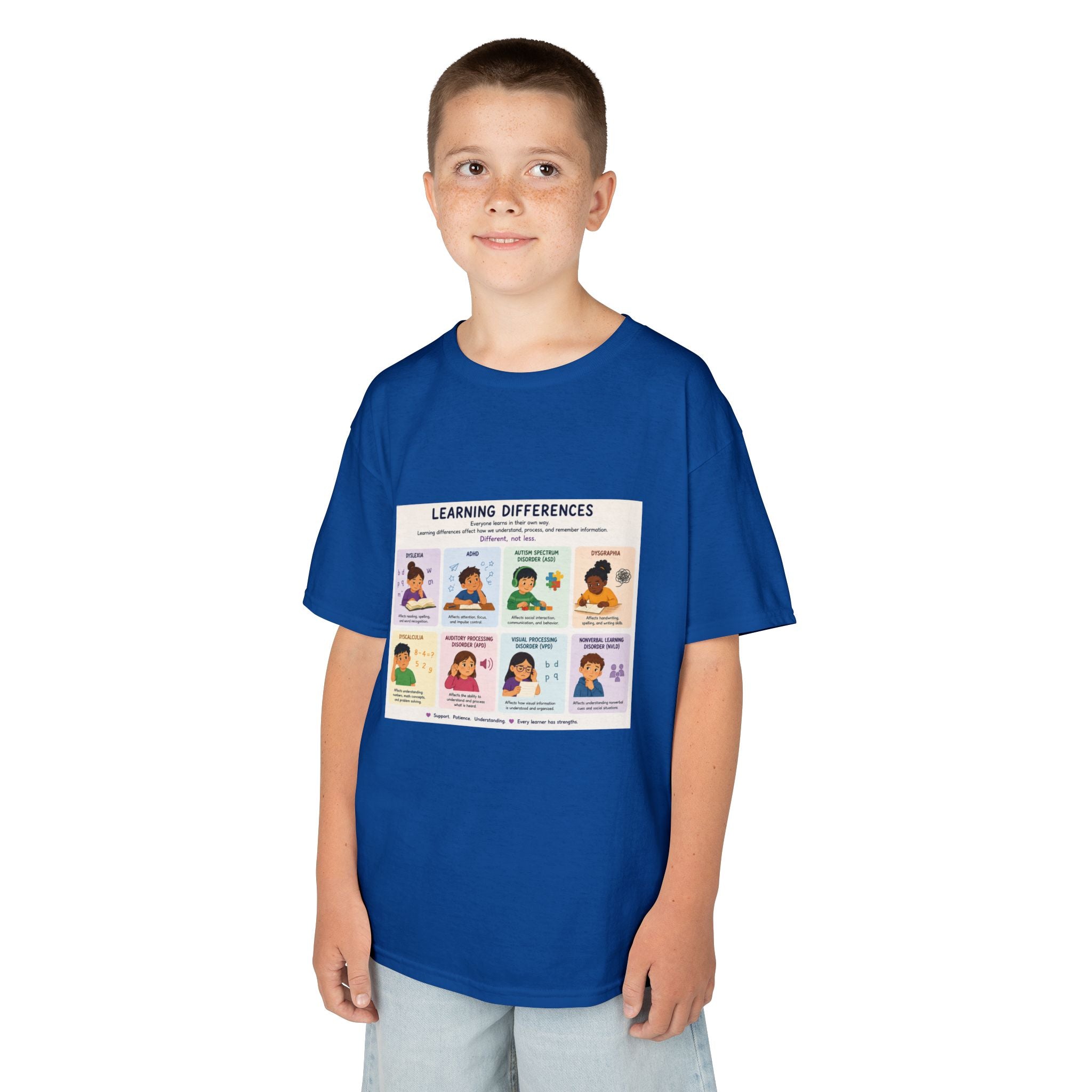 Kids Tee — 'Learning Differences' Educational Chart Graphic