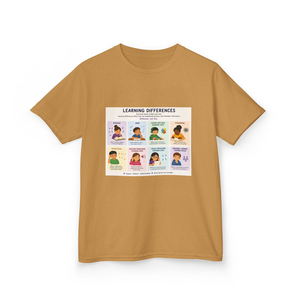 Kids Tee — 'Learning Differences' Educational Chart Graphic