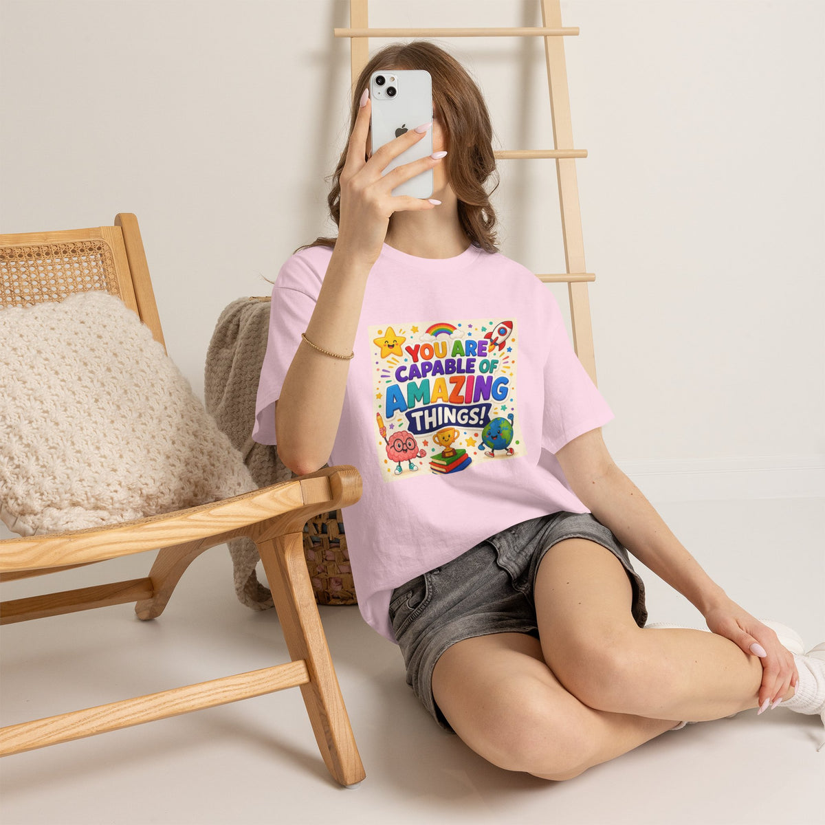 Teacher Inspirational T-Shirt — "You Are Capable of Amazing Things" Colorful Motivational Tee
