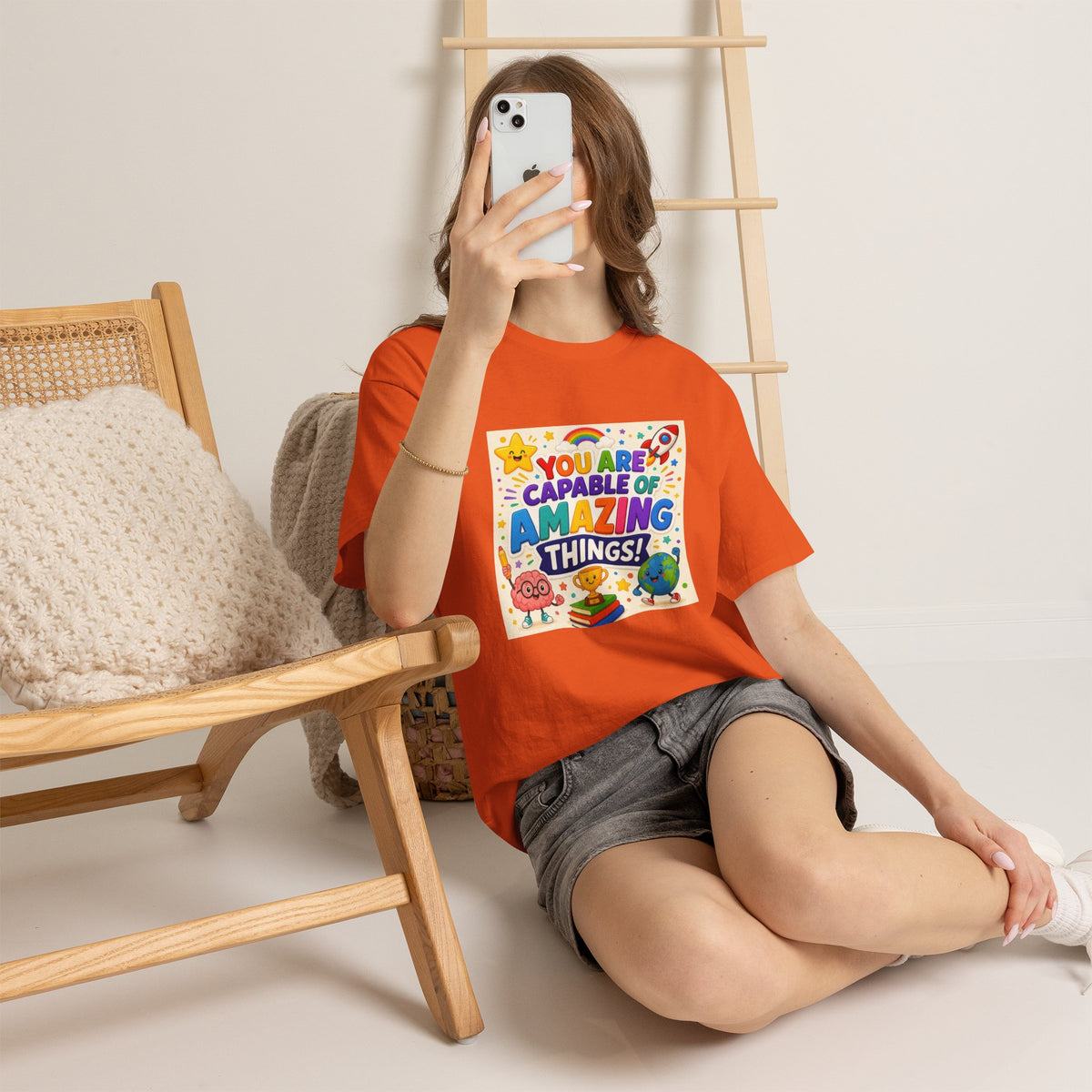 Teacher Inspirational T-Shirt — "You Are Capable of Amazing Things" Colorful Motivational Tee
