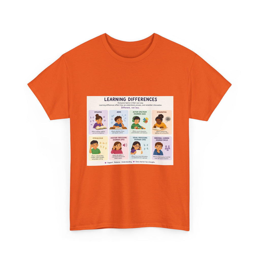 Learning Differences T-Shirt — Neurodiversity Awareness Tee (with Illustrations)