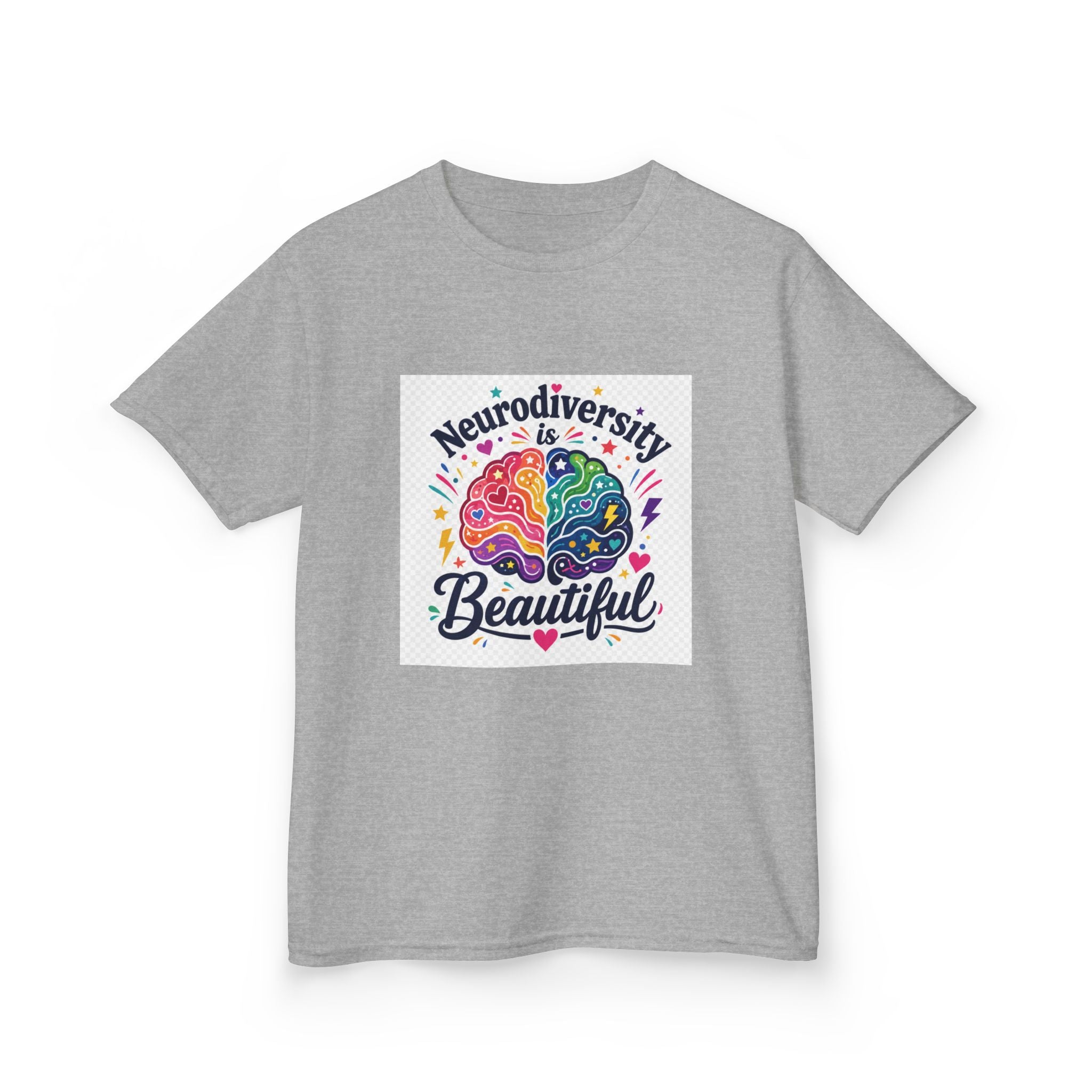Kids Tee — "Neurodiversity is Beautiful" Colorful Brain Autism Awareness Shirt