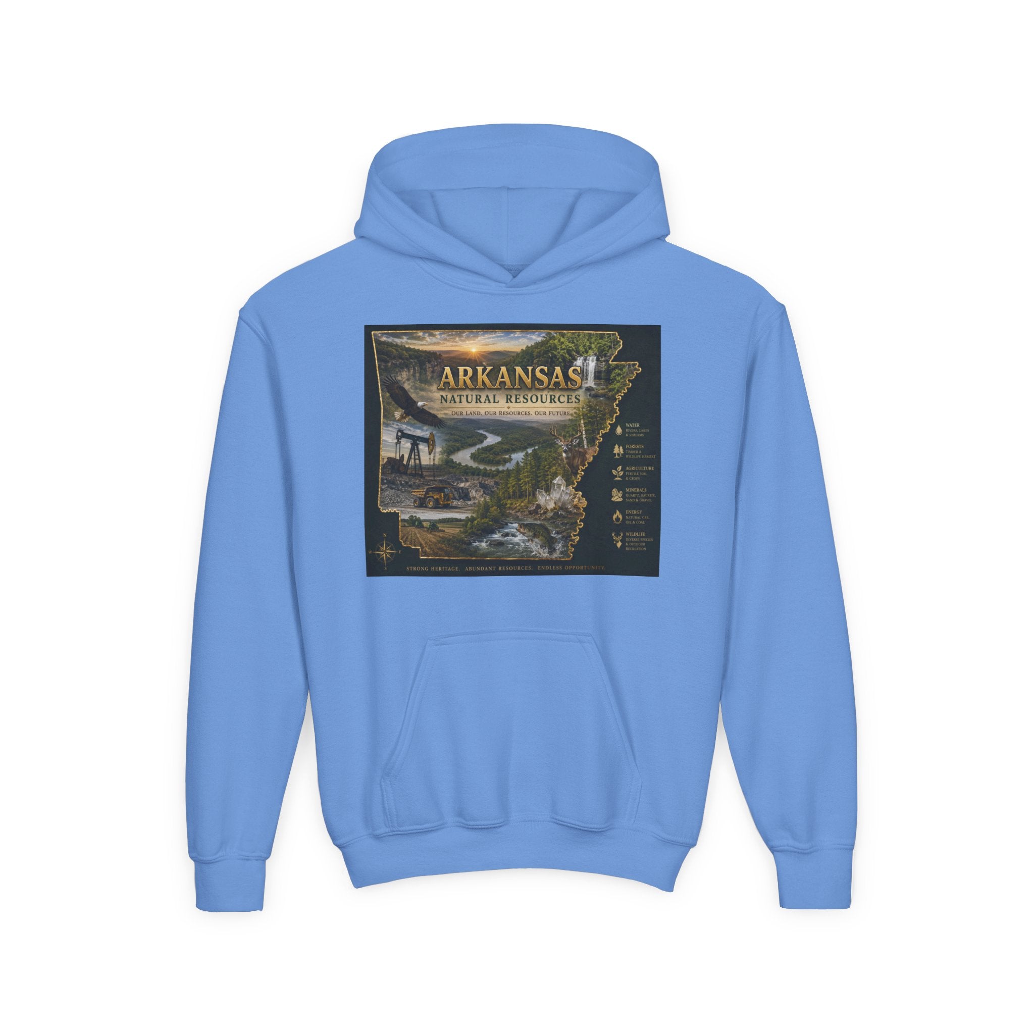 Arkansas Landscape Nature Youth Hoodie — Scenic Rivers State Parks Sweatshirt