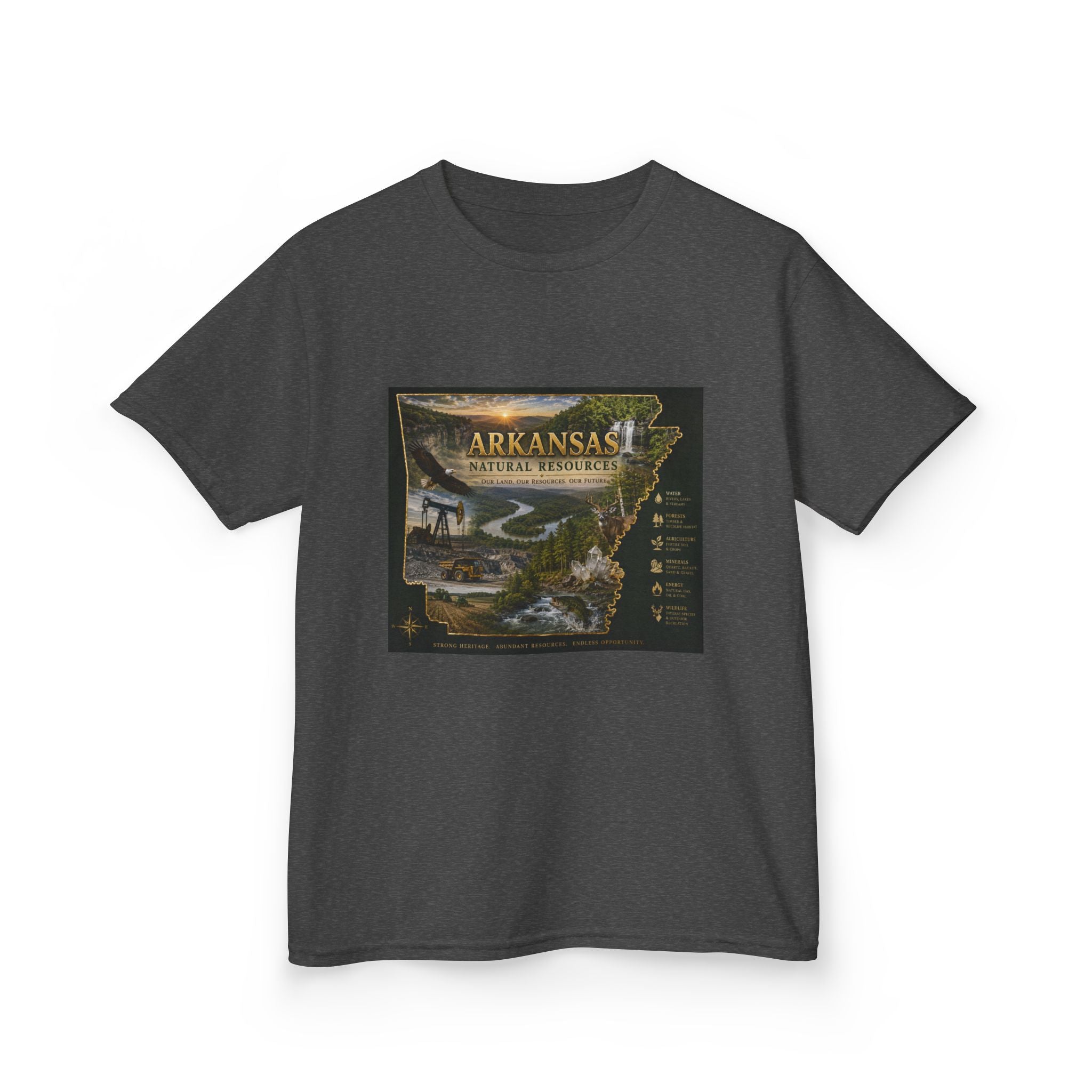 Arkansas State Retro Map Kids T-Shirt — Vintage Travel Scenic Tee