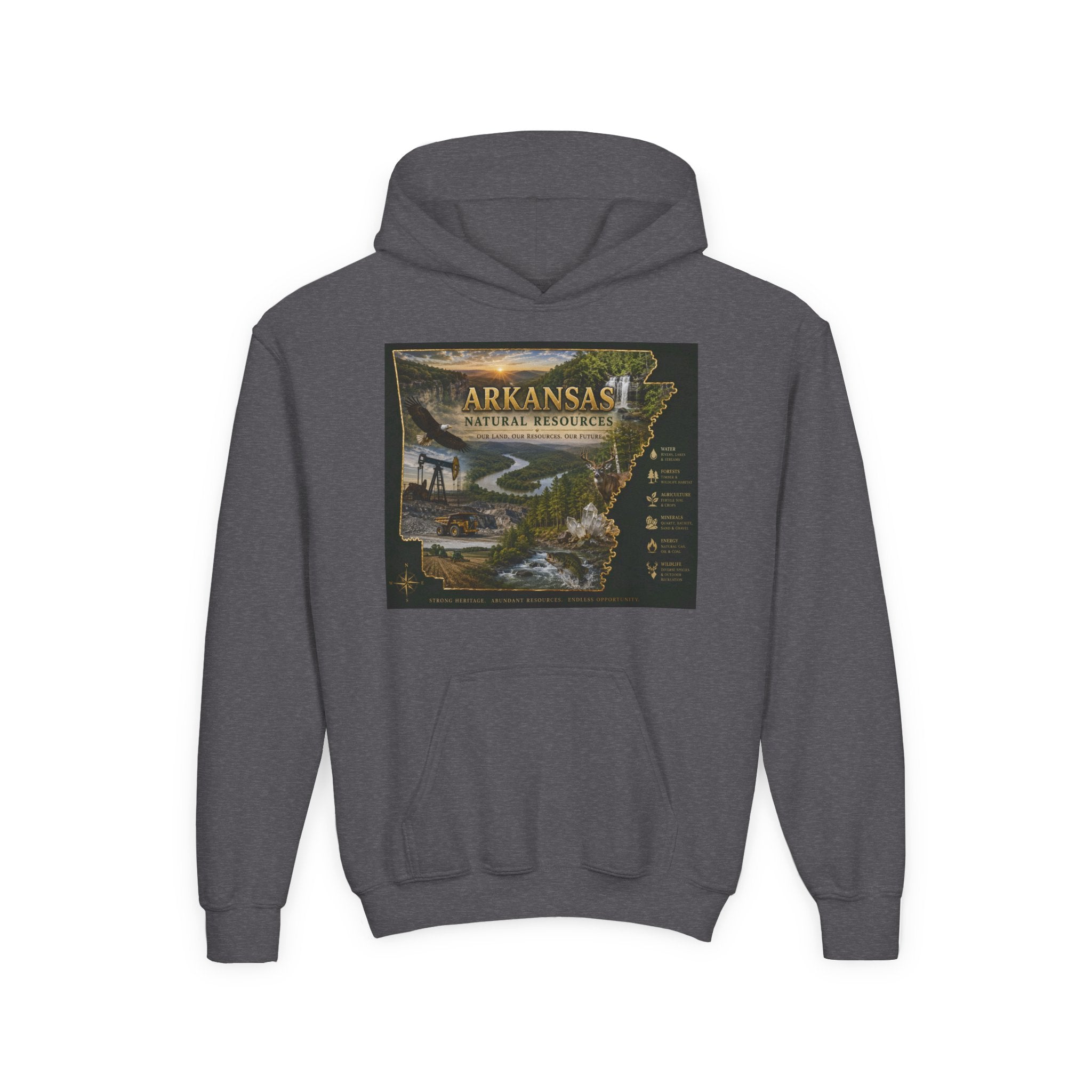 Arkansas Landscape Nature Youth Hoodie — Scenic Rivers State Parks Sweatshirt