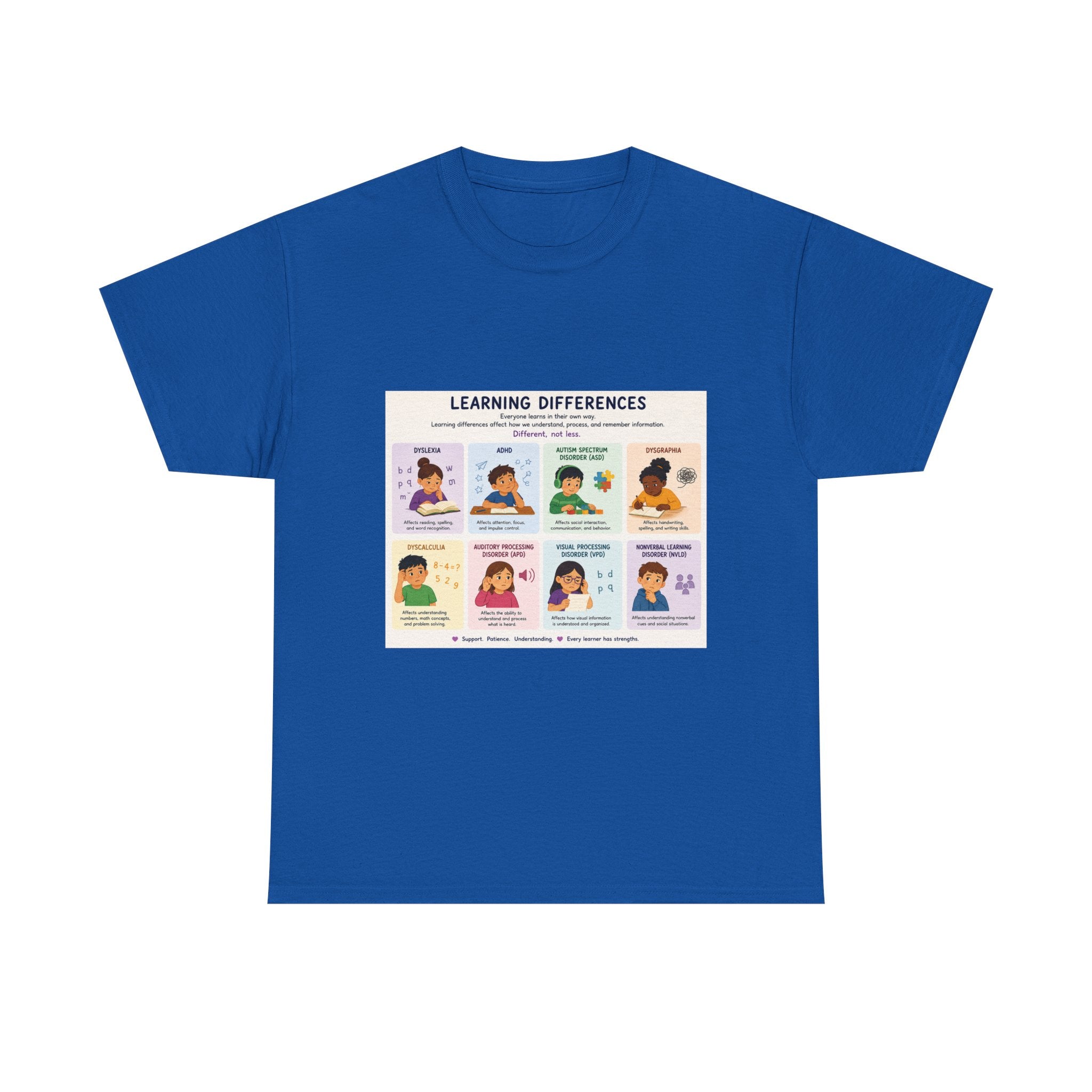 Learning Differences T-Shirt — Neurodiversity Awareness Tee (with Illustrations)