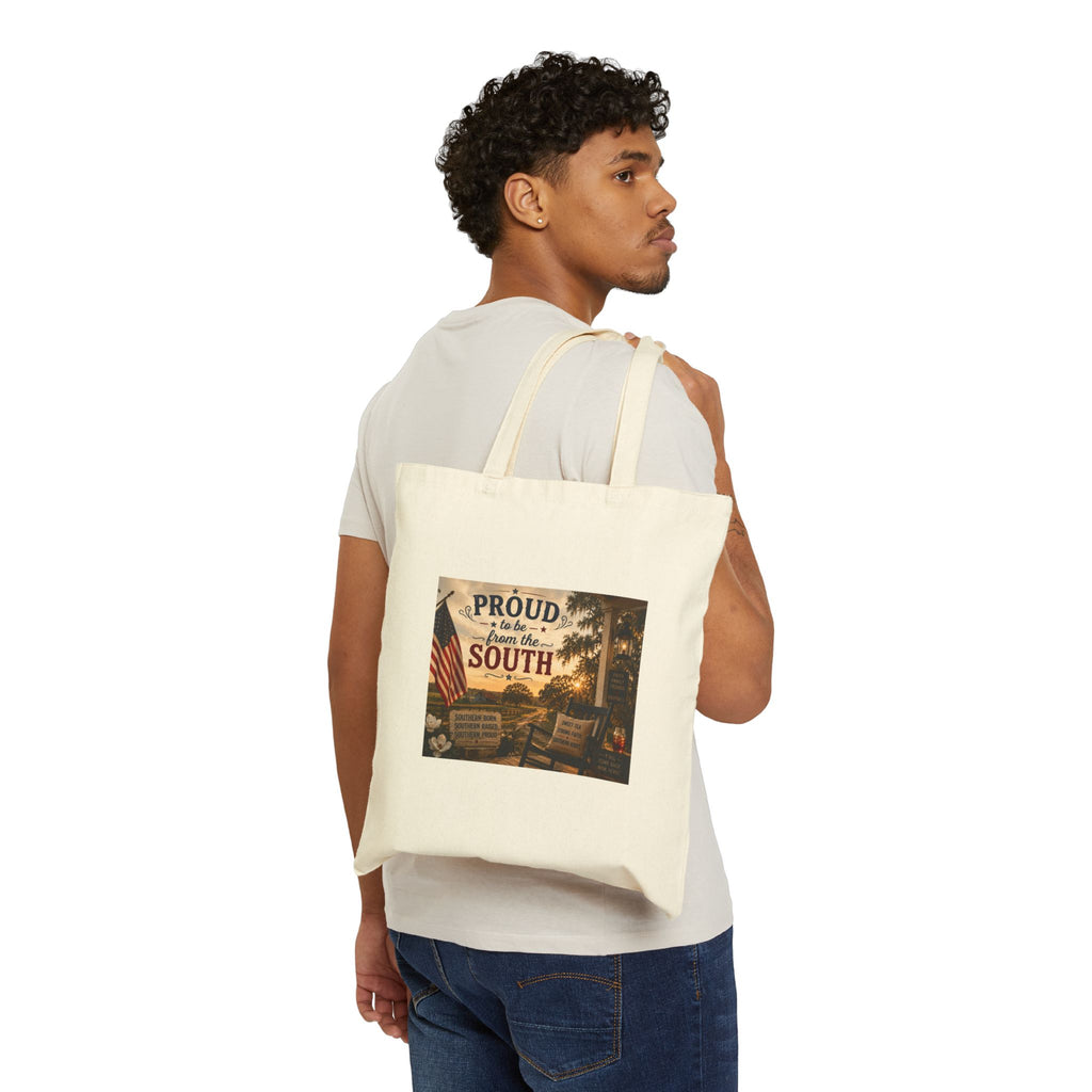 Tote Bag — "Proud to be from the South" Vintage Porch Canvas Tote