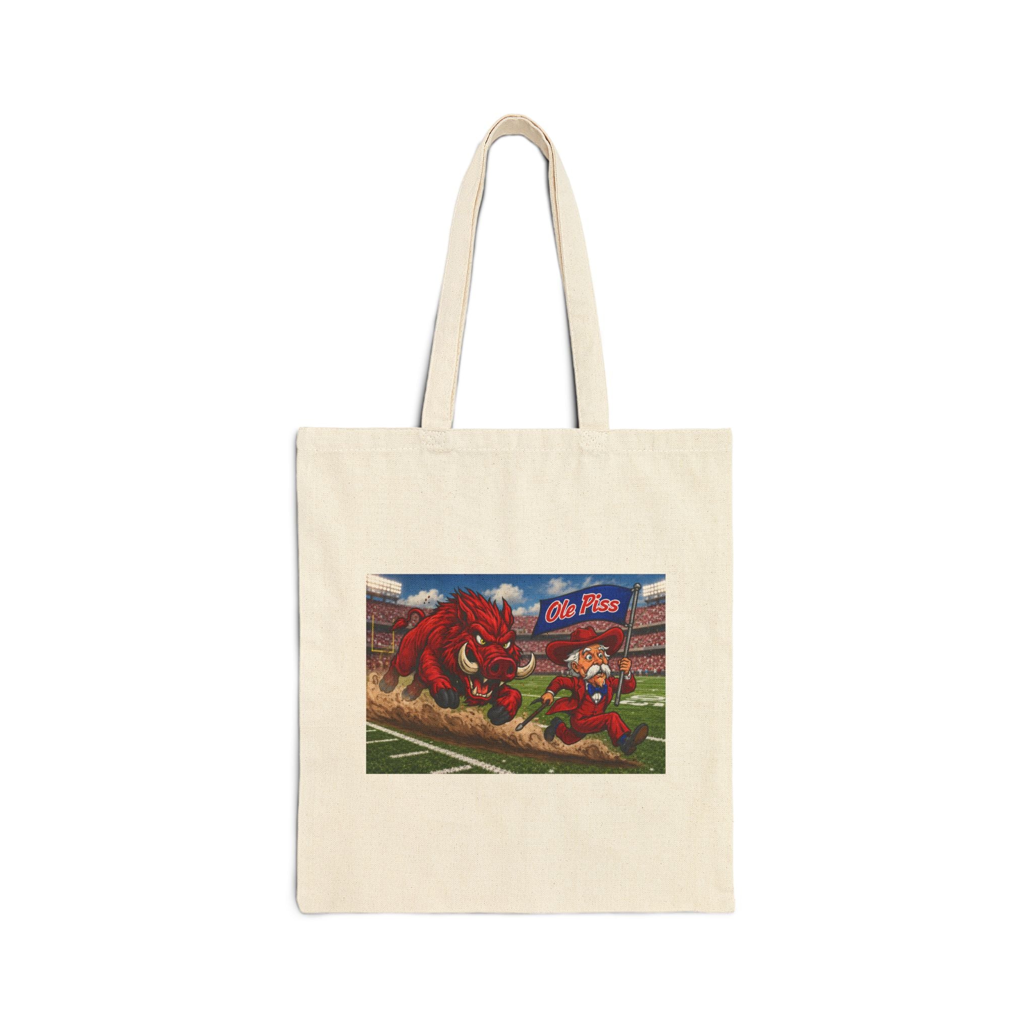 Tote Bag — "Ole Piss" Hog Chasing Colonel Canvas Tote