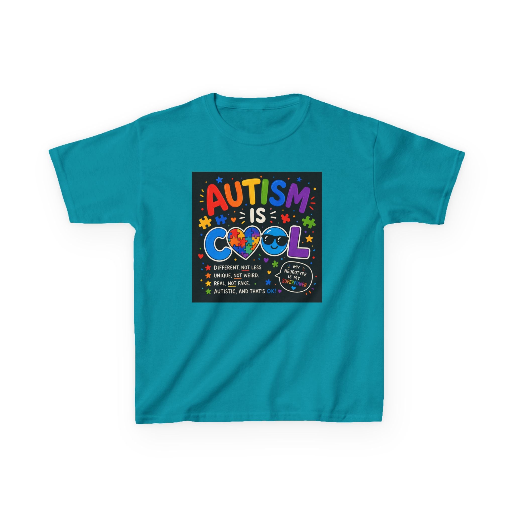 Autism Is Cool Kids T‑Shirt — Colorful Neurodiversity Pride Tee