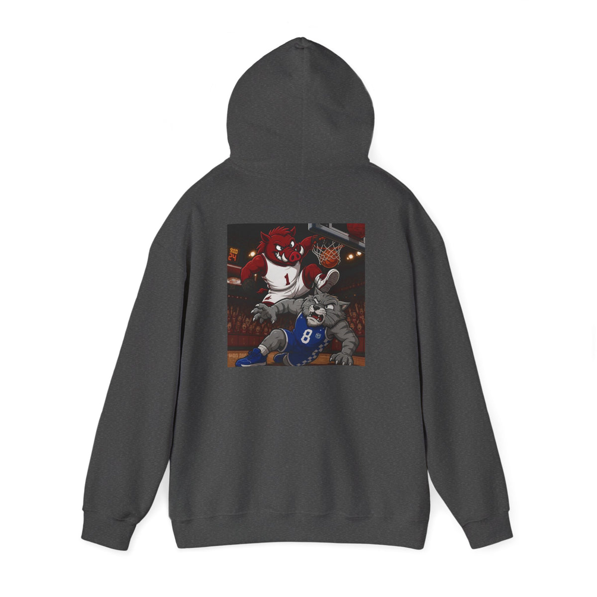 Arkansas Razorbacks State Outline Hoodie — College Mascot Basketball Back Print