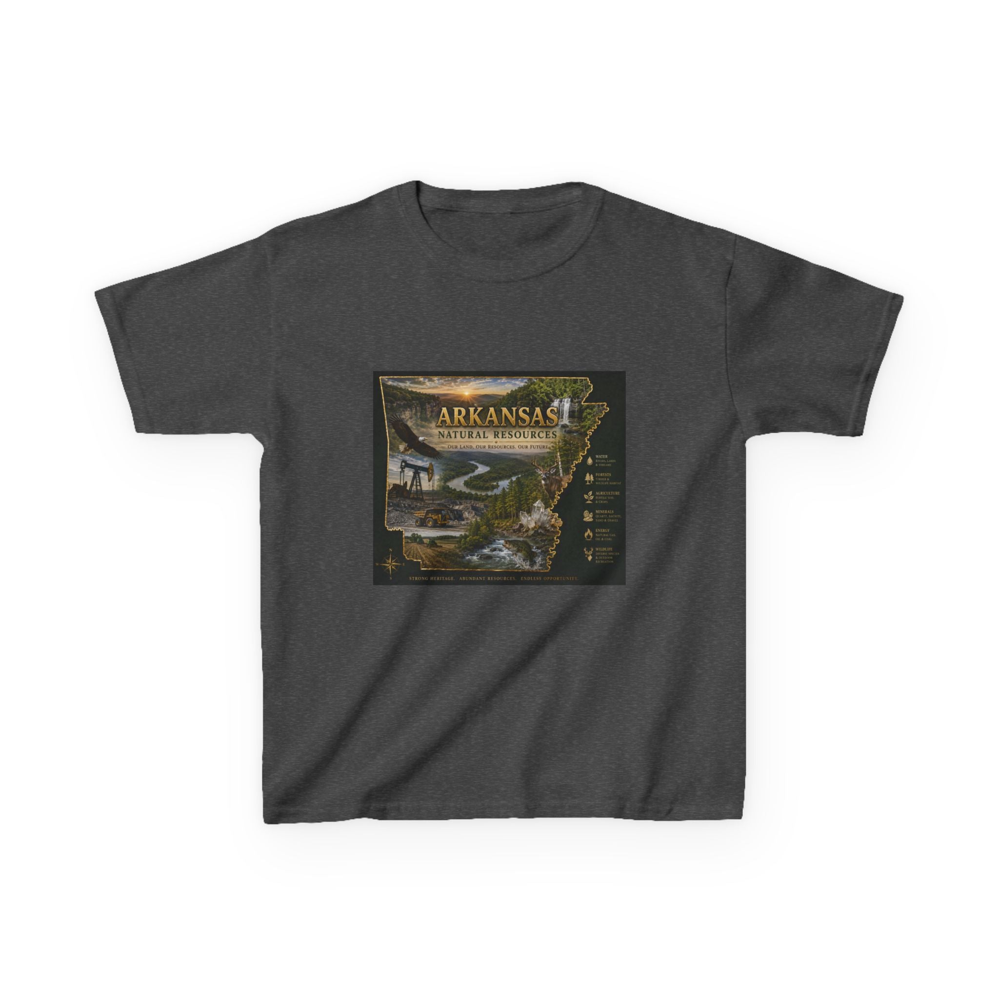Arkansas State Retro Map Kids T-Shirt — Vintage Travel Scenic Tee