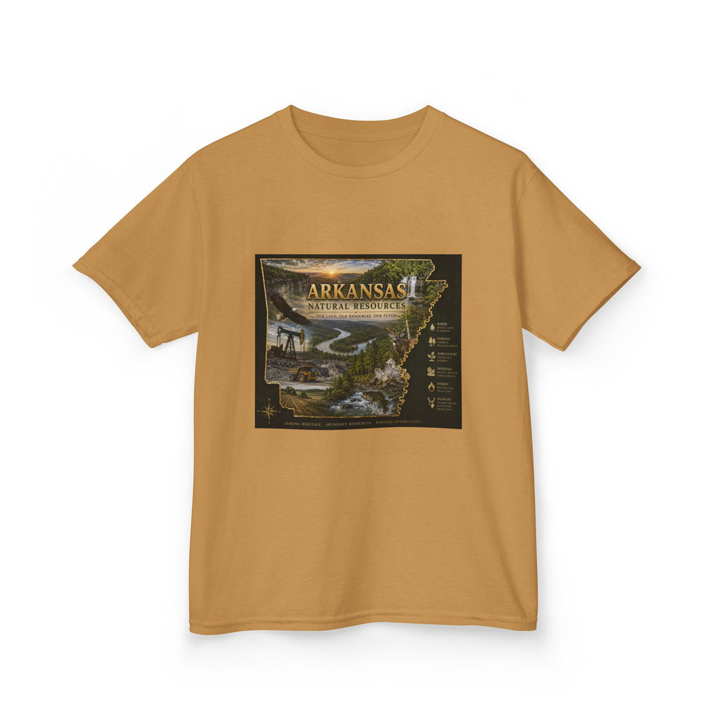 Arkansas State Retro Map Kids T-Shirt — Vintage Travel Scenic Tee
