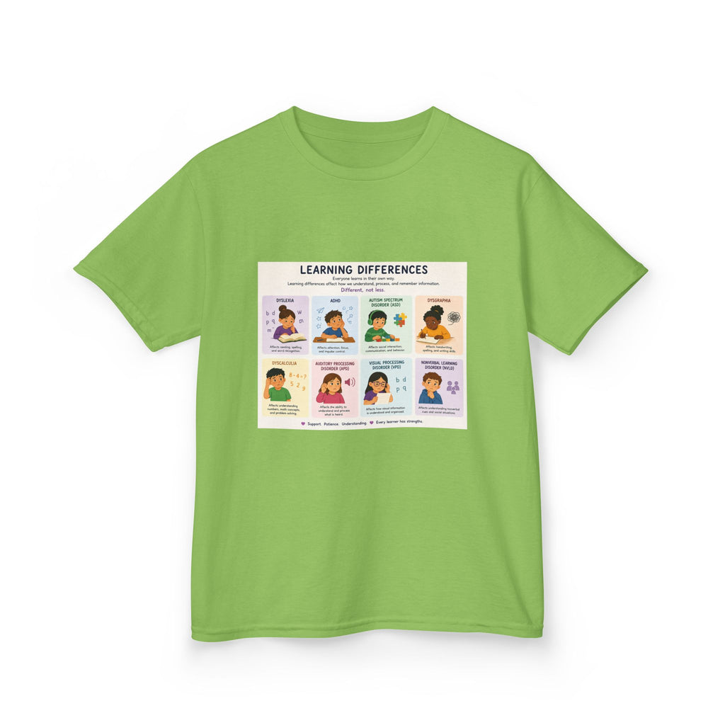 Kids Tee — 'Learning Differences' Educational Chart Graphic