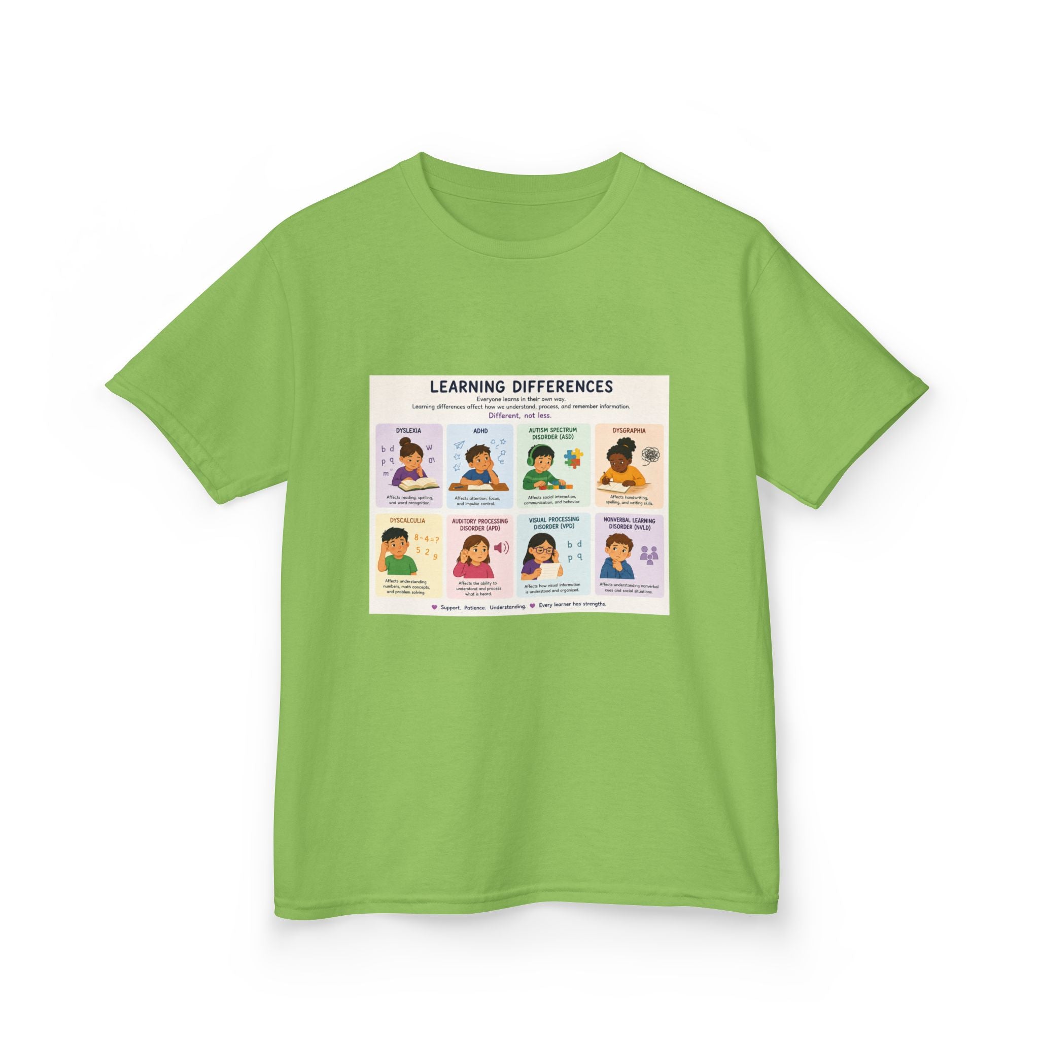 Kids Tee — 'Learning Differences' Educational Chart Graphic