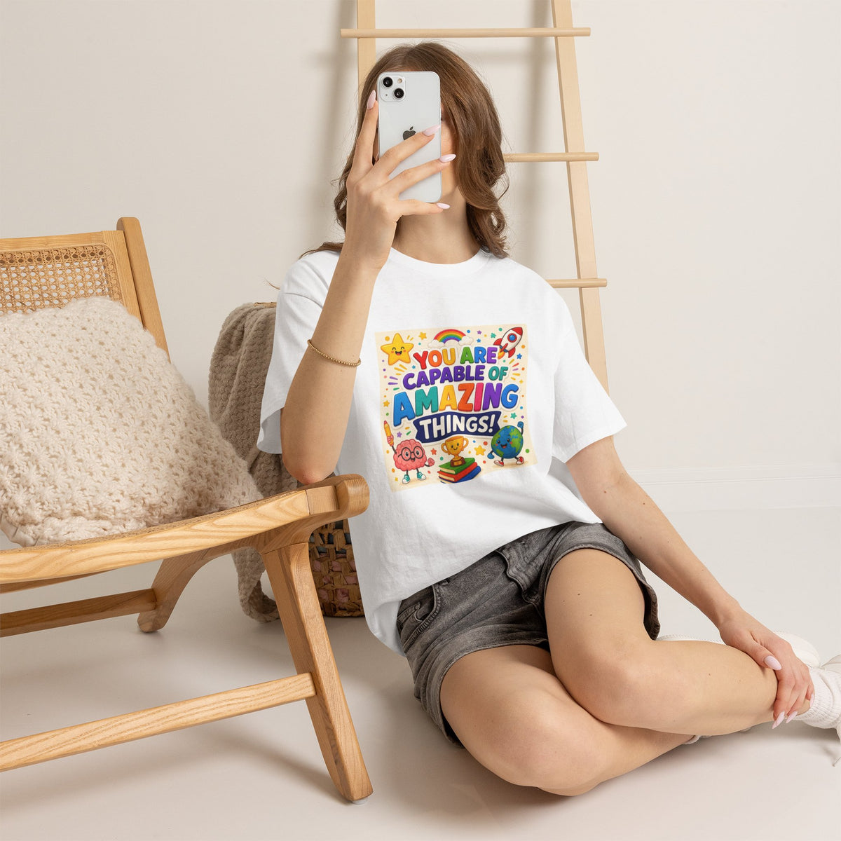 Teacher Inspirational T-Shirt — "You Are Capable of Amazing Things" Colorful Motivational Tee