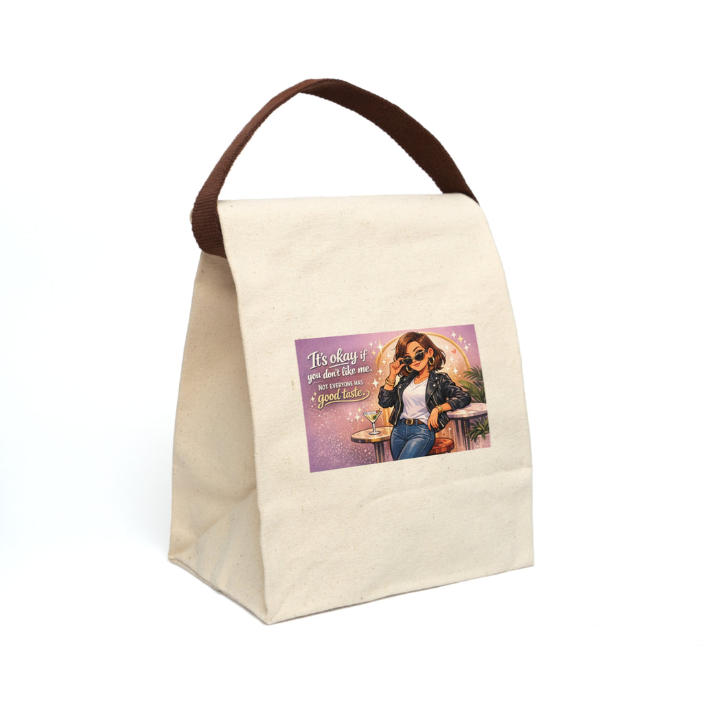 Canvas Lunch Bag — "It’s Okay If You Don’t Like Me" Retro Café Design