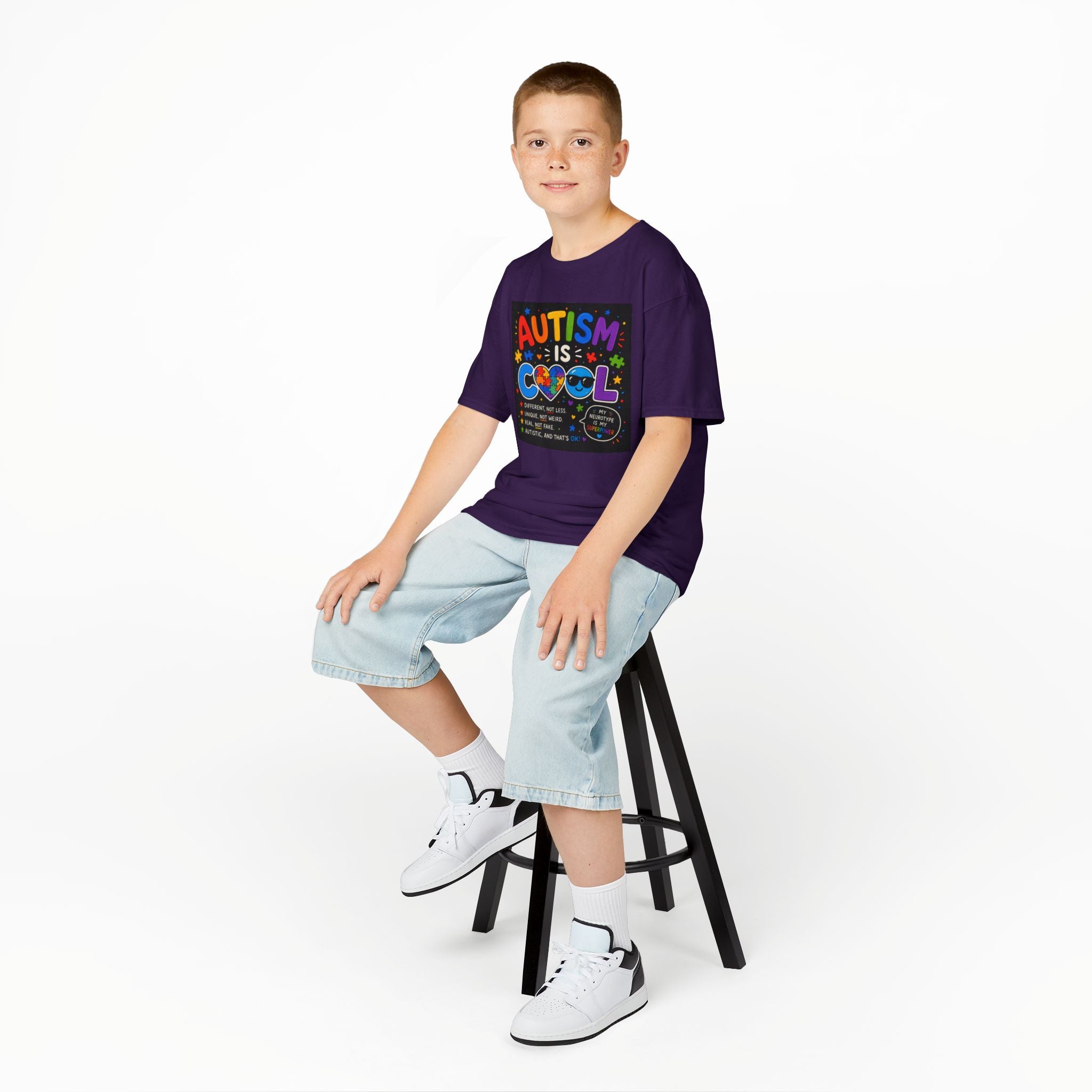 Autism Is Cool Kids T‑Shirt — Colorful Neurodiversity Pride Tee