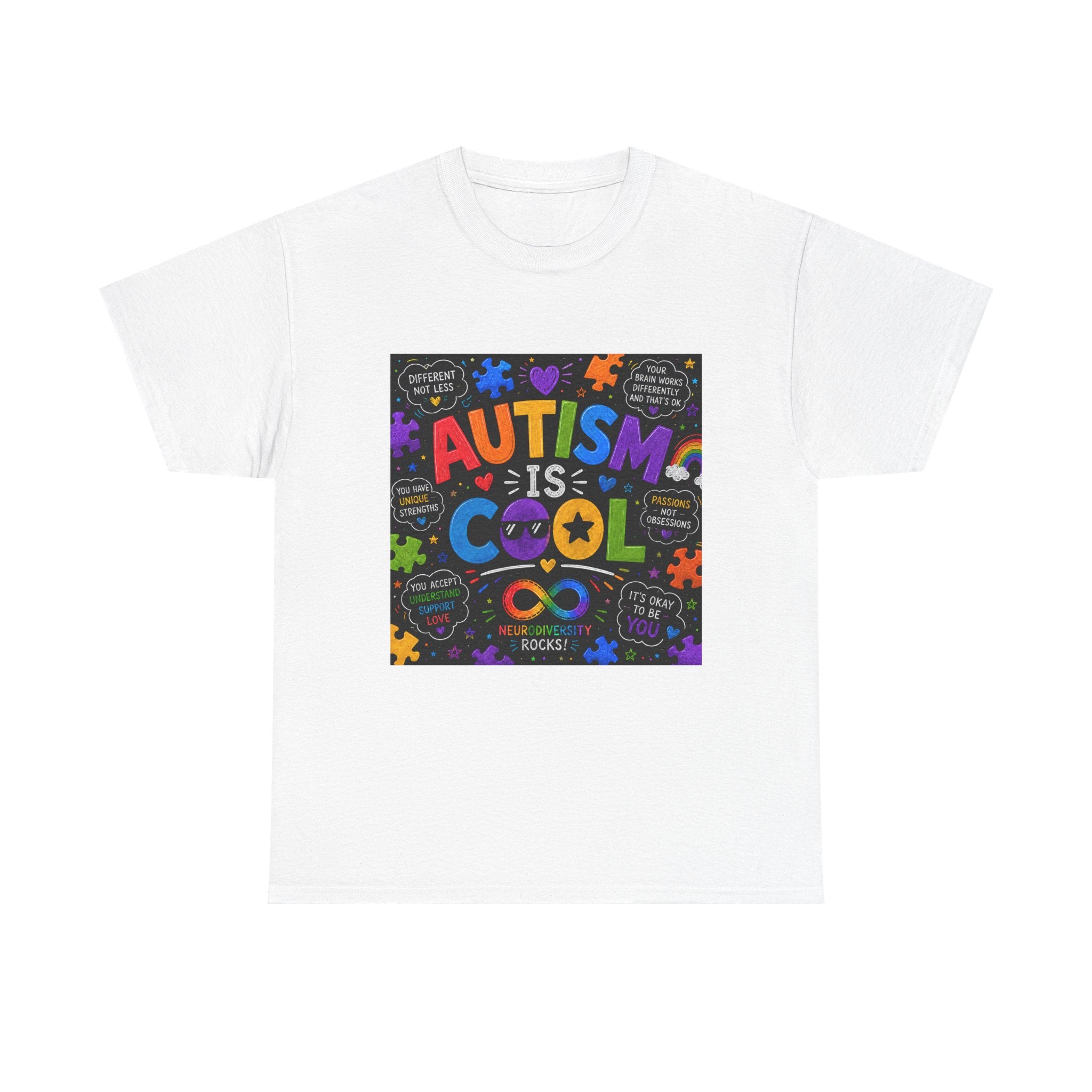 Autism Is Cool Tee — Colorful Puzzle-Heart Awareness T-Shirt