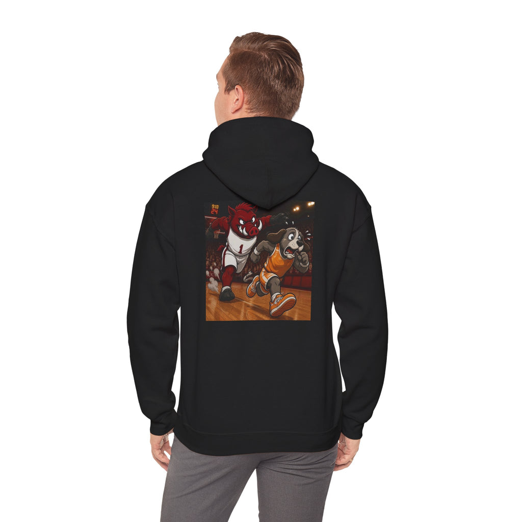 Arkansas Hoodie with Tennessee Mascot Basketball Graphic