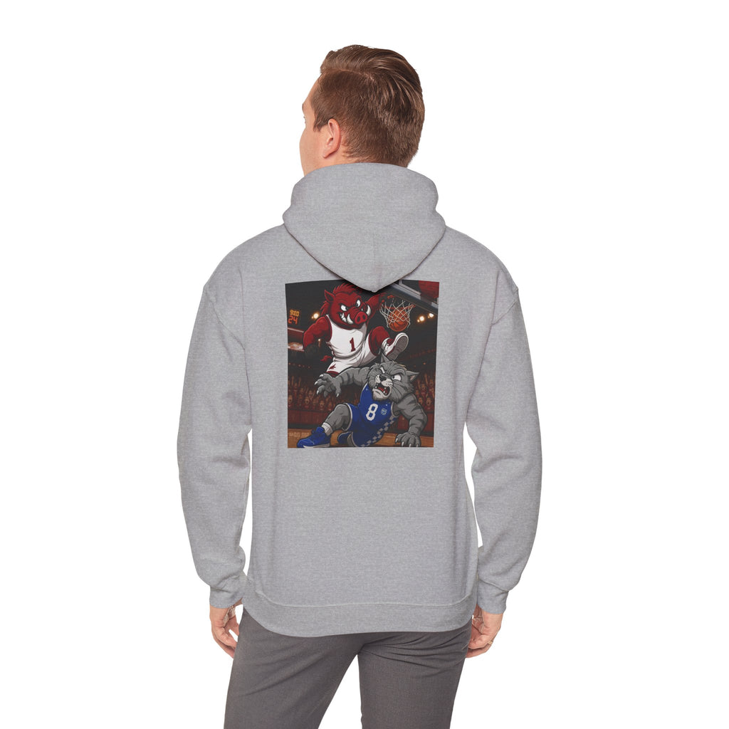 Arkansas Razorbacks State Outline Hoodie — College Mascot Basketball Back Print