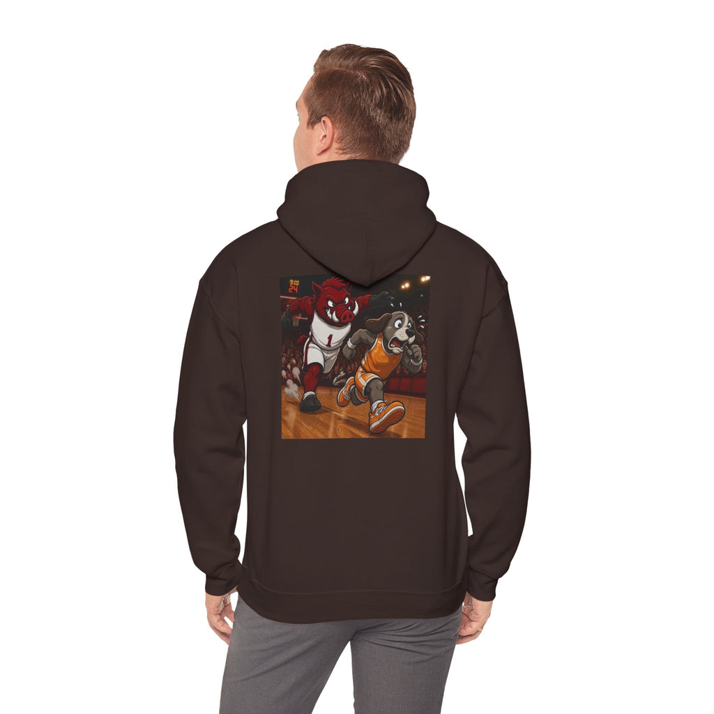 Arkansas Hoodie with Tennessee Mascot Basketball Graphic