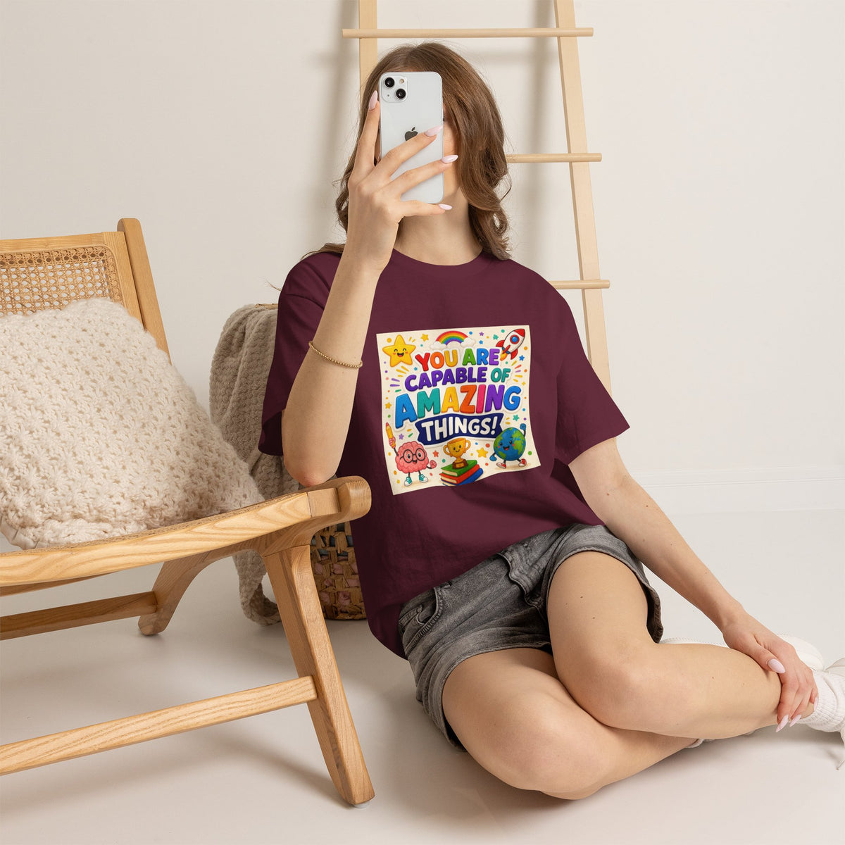 Teacher Inspirational T-Shirt — "You Are Capable of Amazing Things" Colorful Motivational Tee
