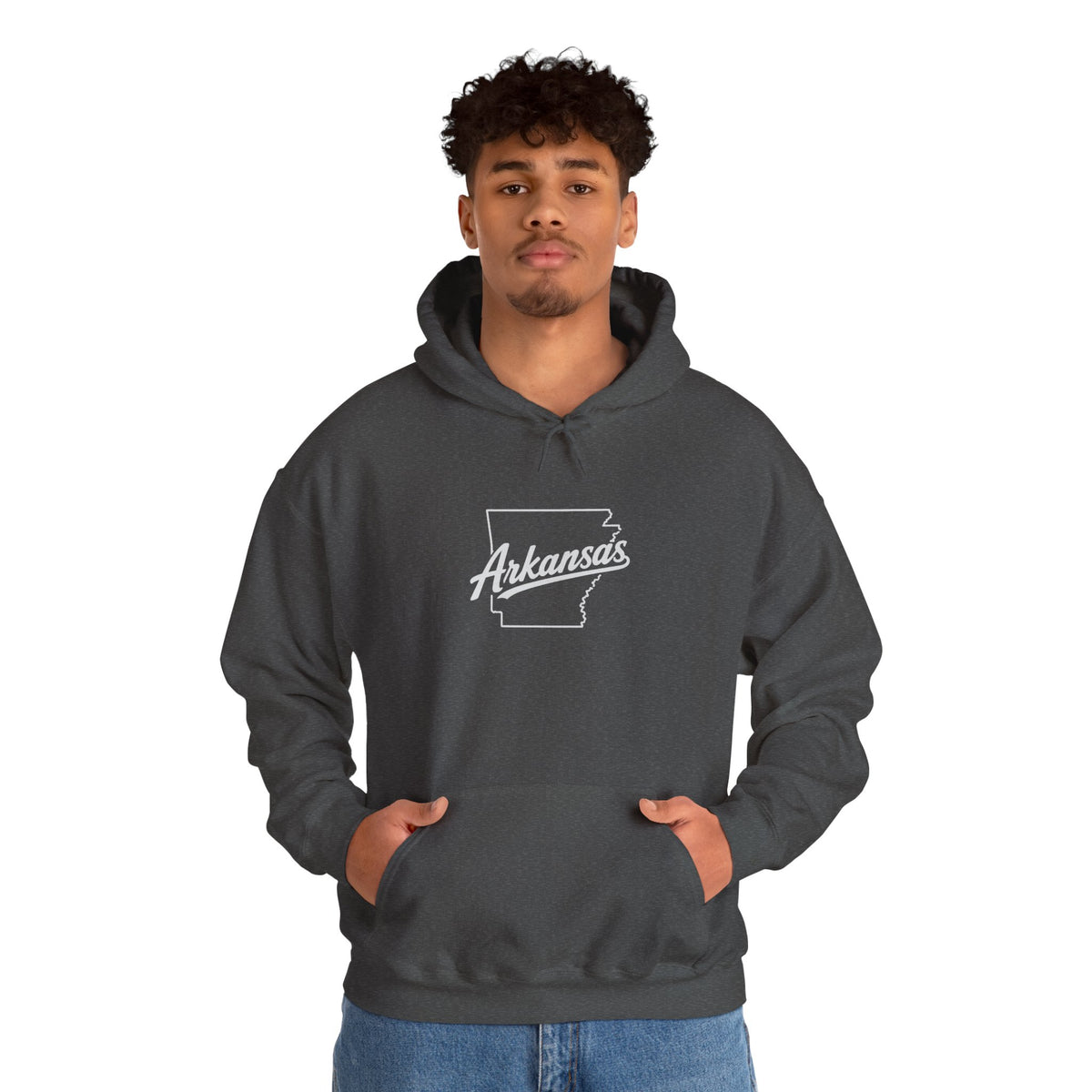 Arkansas Razorbacks State Outline Hoodie — College Mascot Basketball Back Print